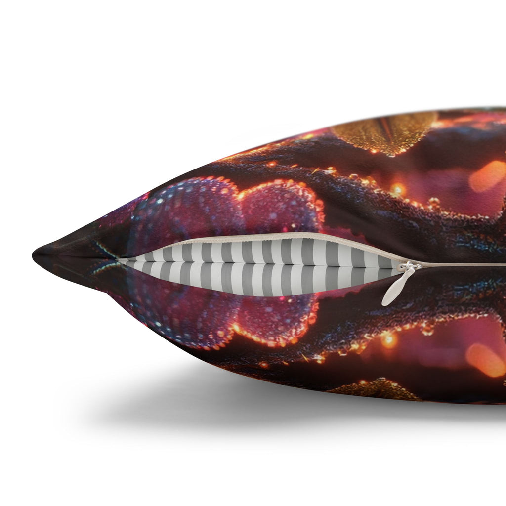 Pink diamond flowers - Suede Square Pillowcase