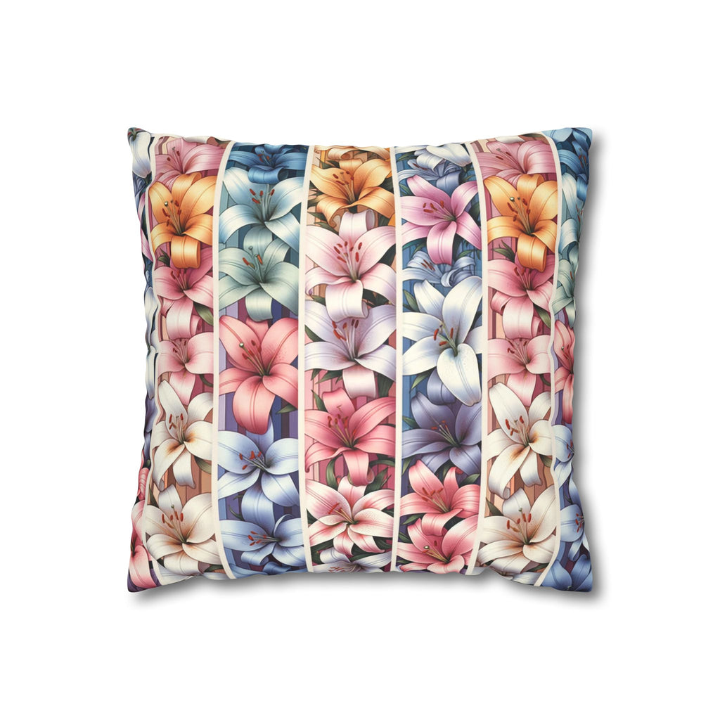 Lilies (in lines)- Suede Square Pillowcase