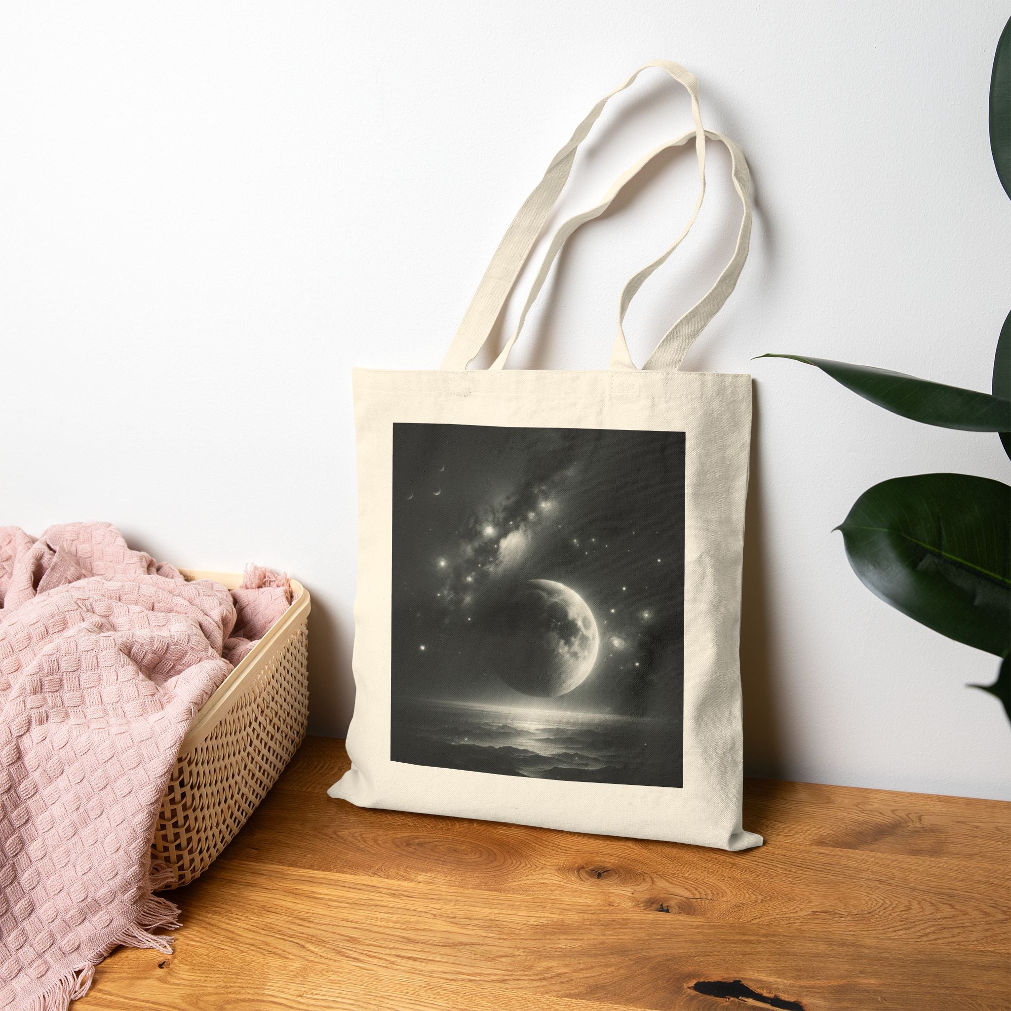 Moon - Cotton Canvas Tote Bag
