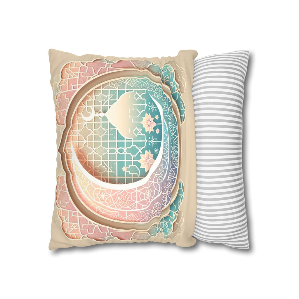 Islamic Art (pastel pink and green) - Suede Square Pillowcase
