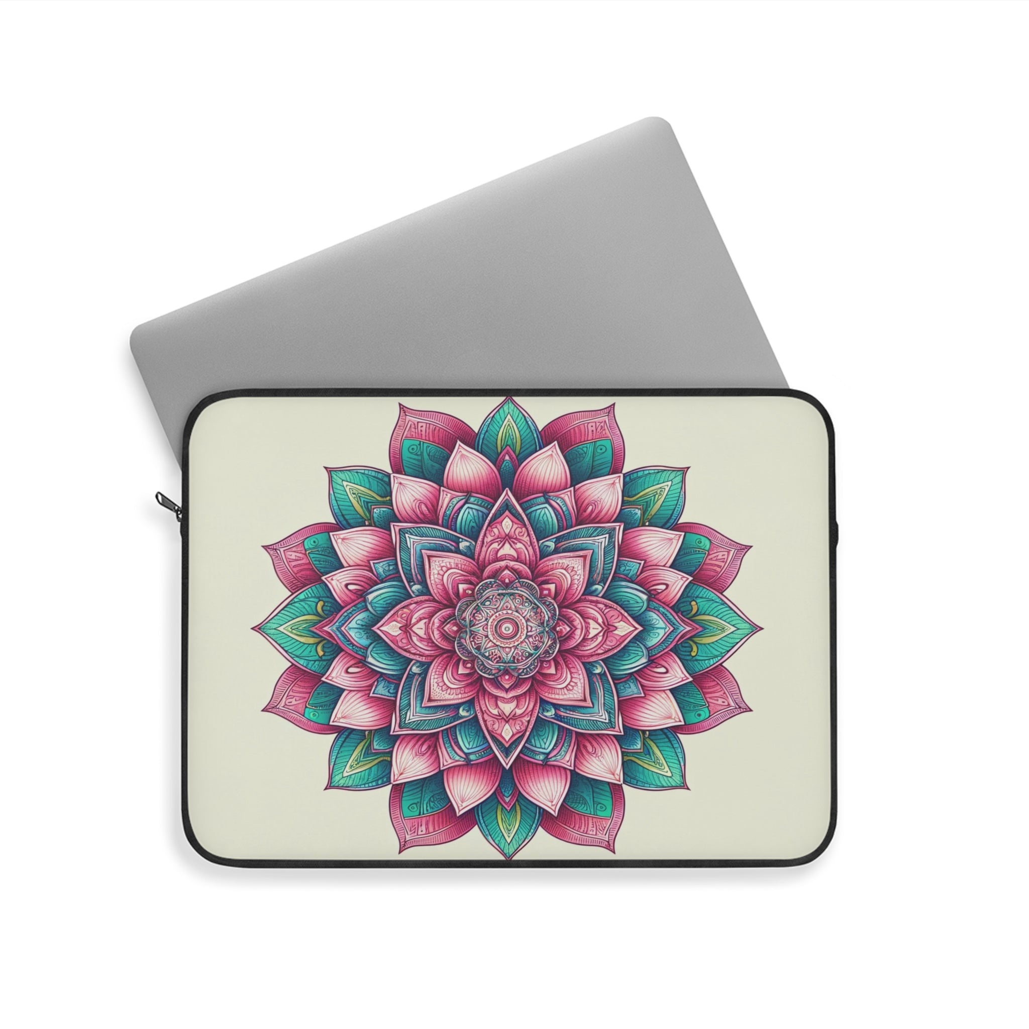 A green-pink Mandala - Laptop Sleeve