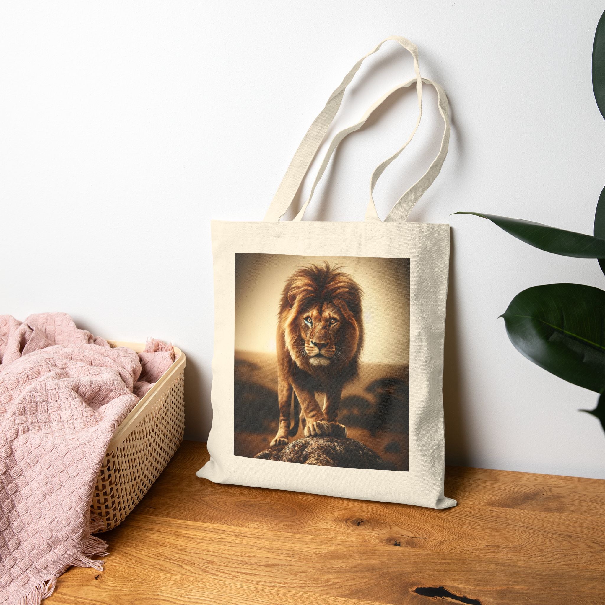 Majestic Lion - Cotton Canvas Tote Bag