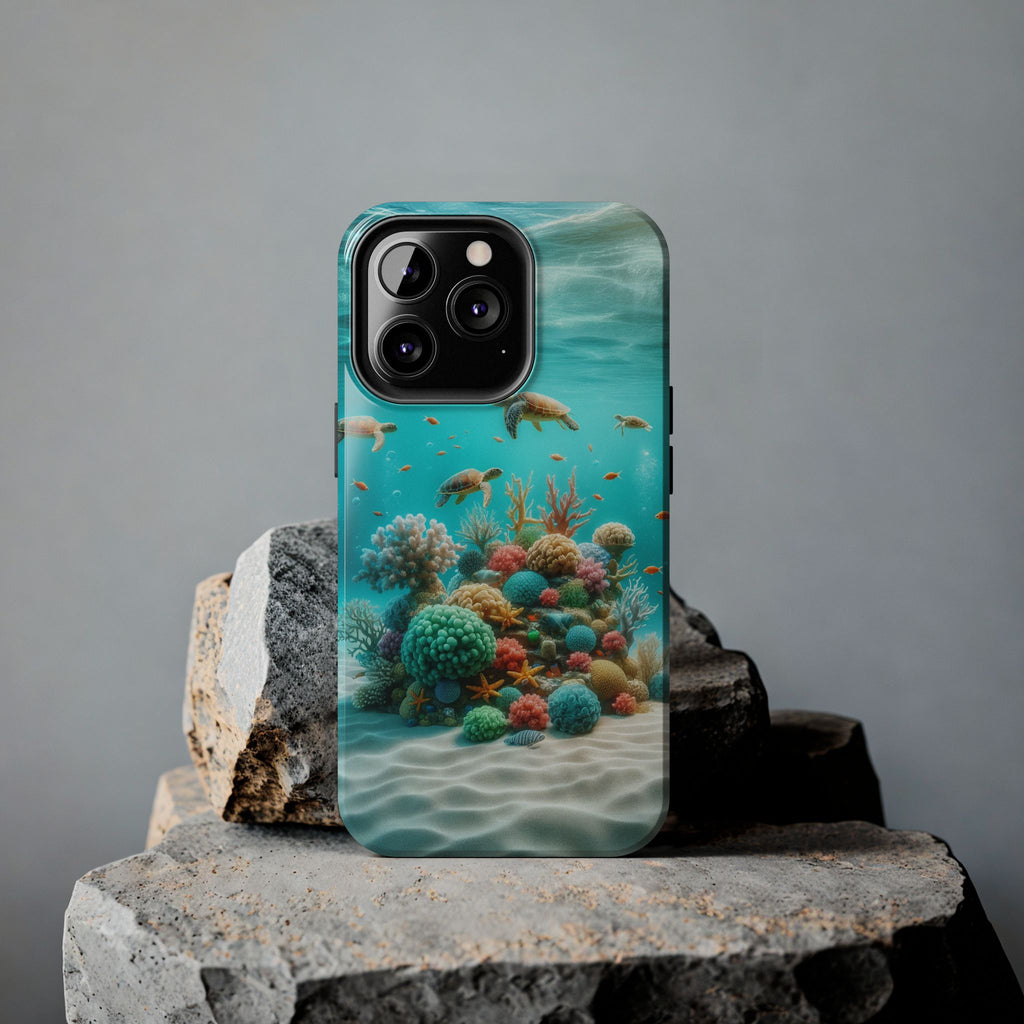 Phone Cases - Turtles on Coral Reef Design