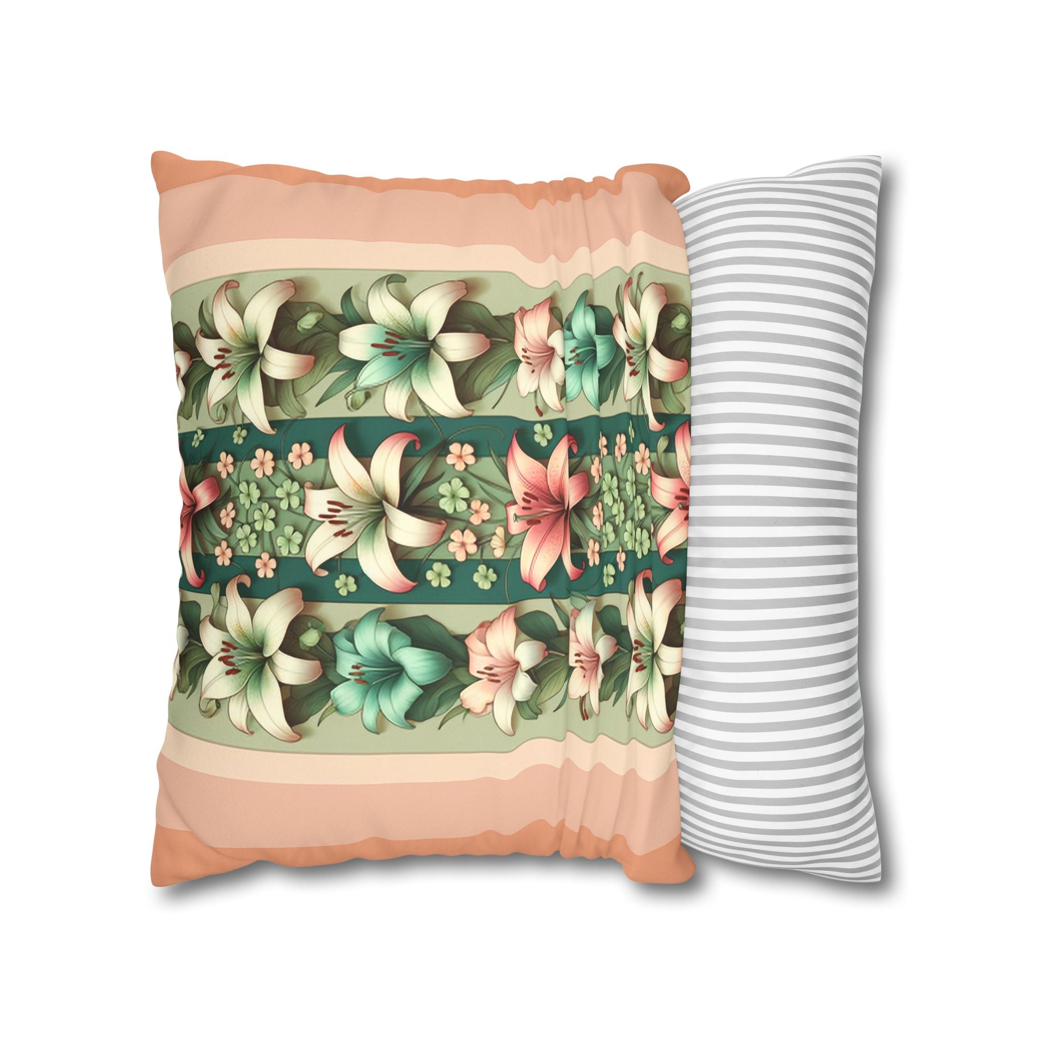 Pastel coloured Lilies - Suede Square Pillowcase