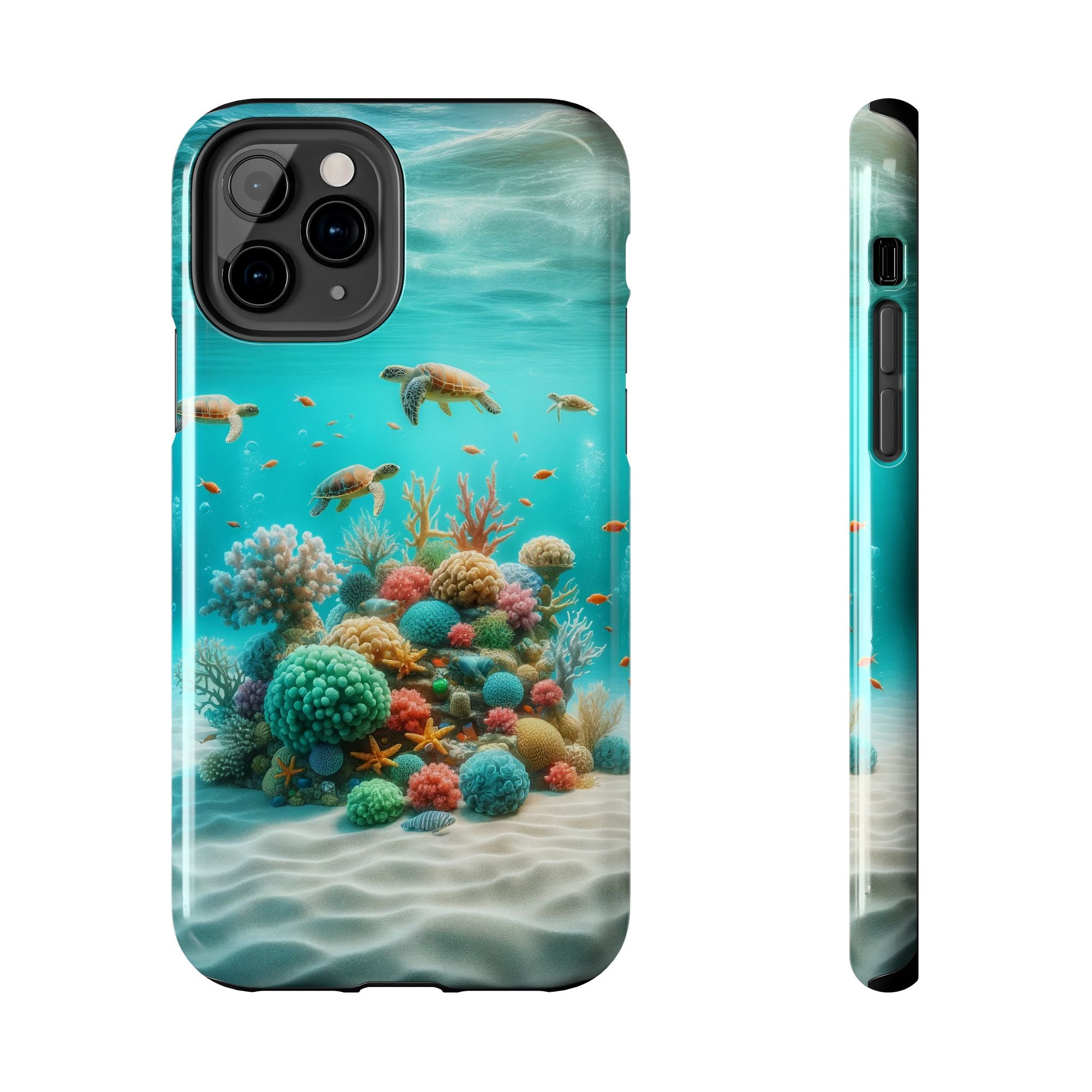 Phone Cases - Turtles on Coral Reef Design