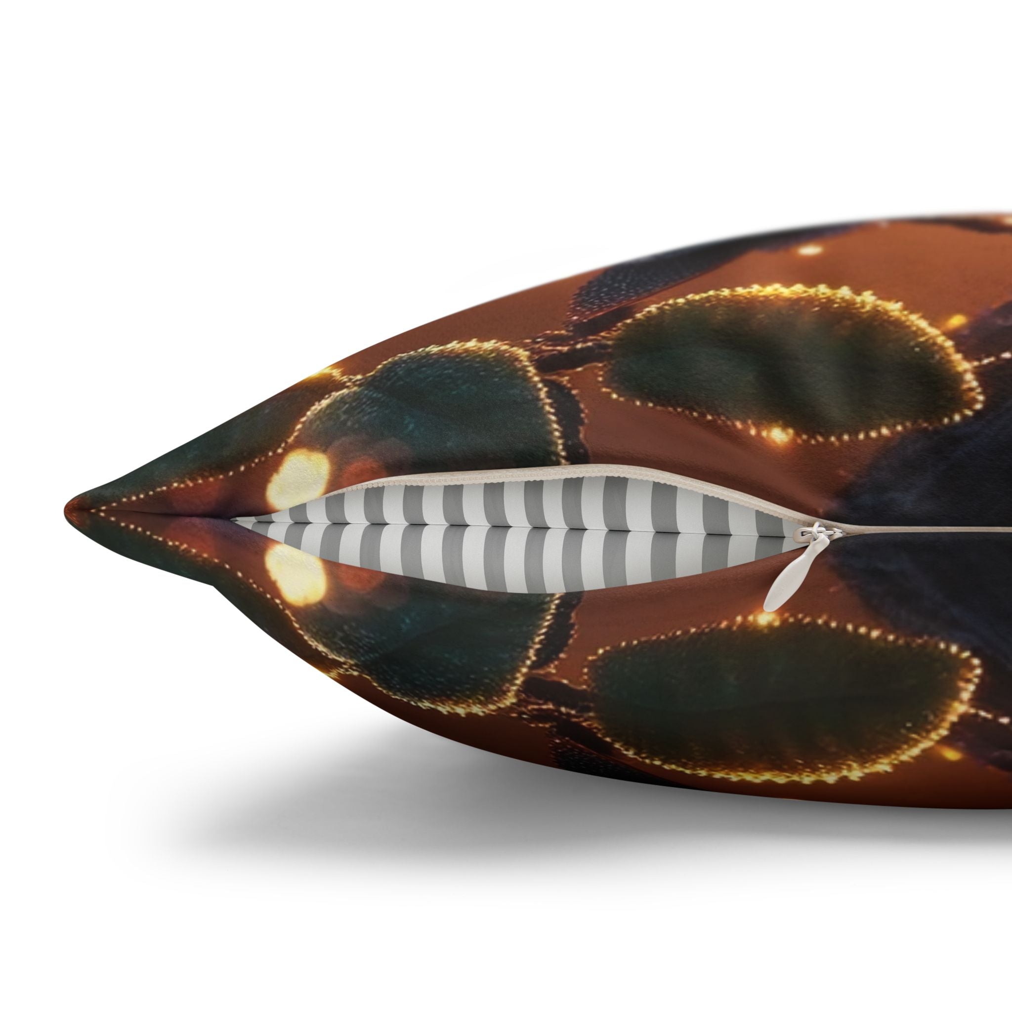 Black flowers in sunset- Suede Square Pillowcase