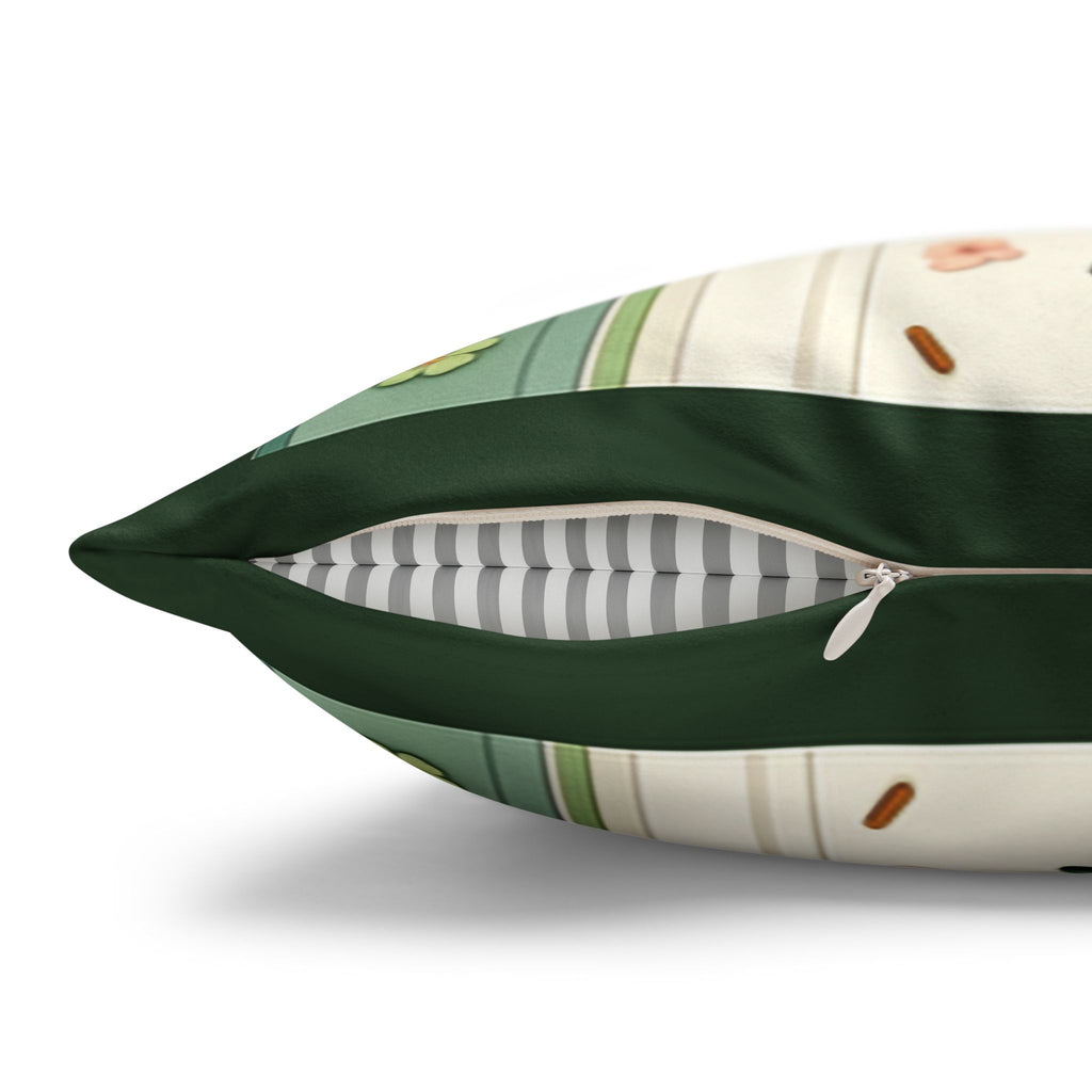 Green and white lilies - Suede Square Pillowcase