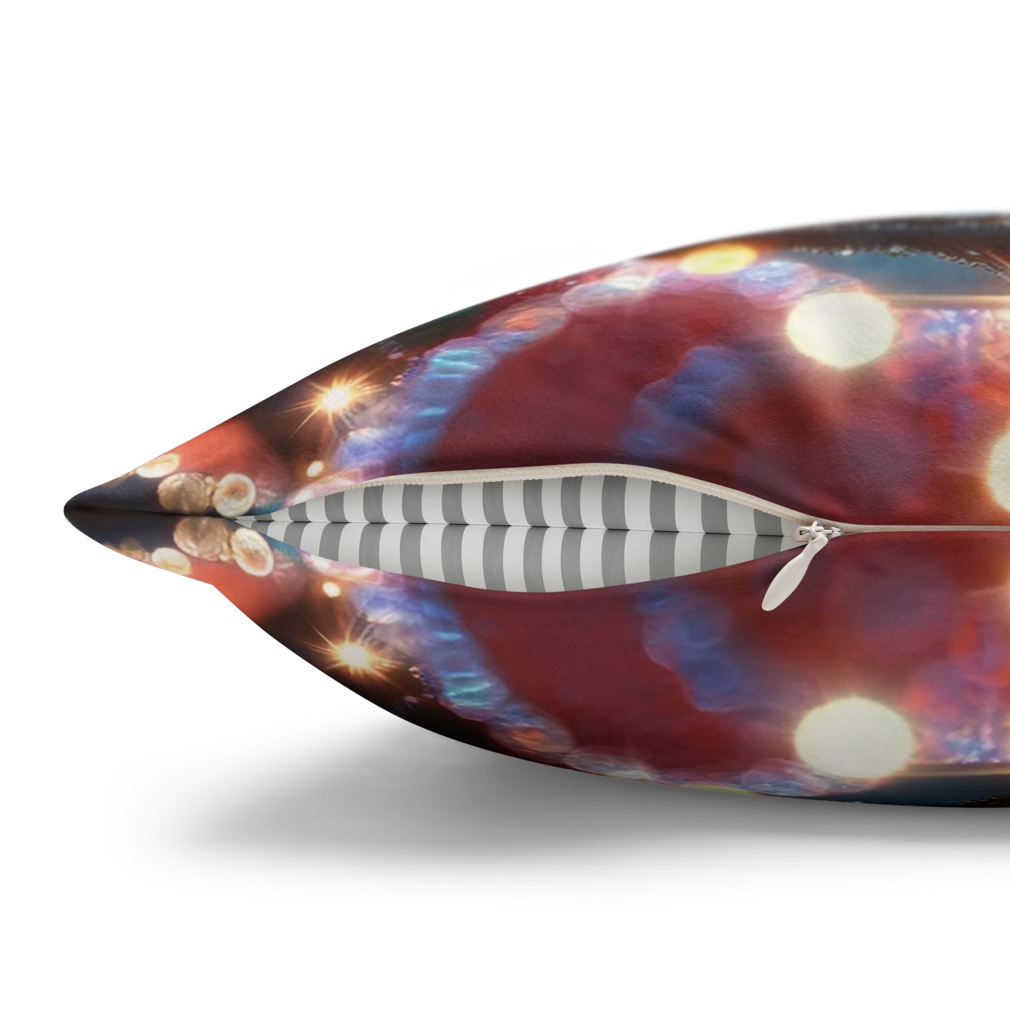 Red diamond flowers (in sun rise) - Suede Square Pillowcase