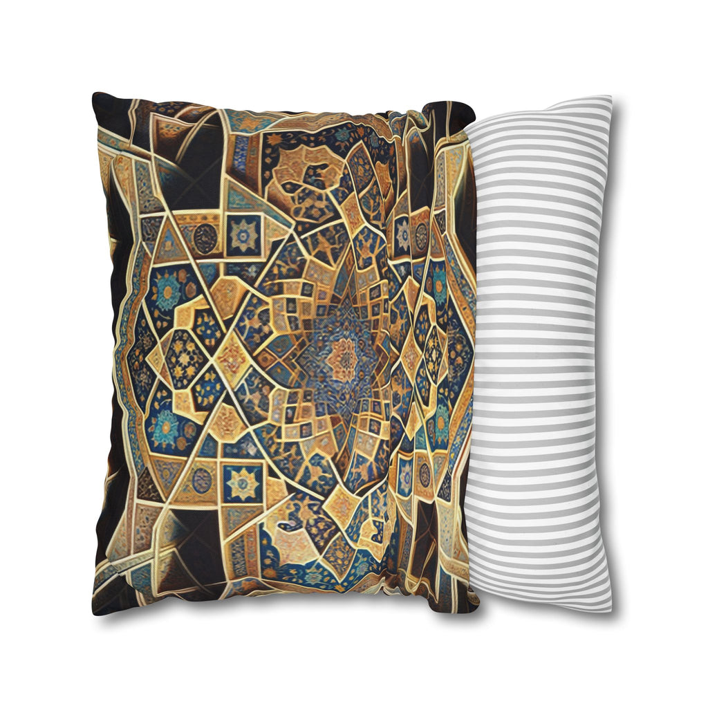 Persian Art, yellow-brown - Polyester Square Pillowcase