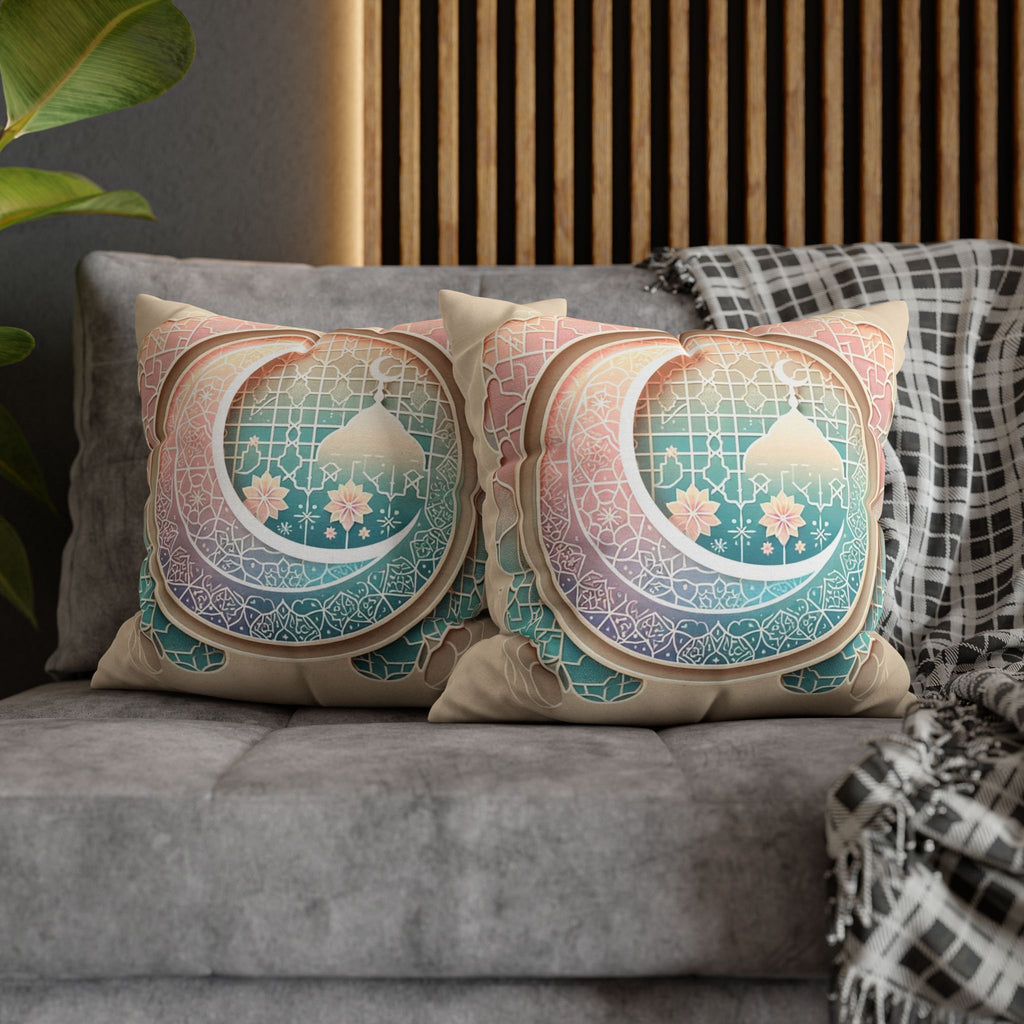 Islamic Art - peach coloured - Polyester Square Pillowcase