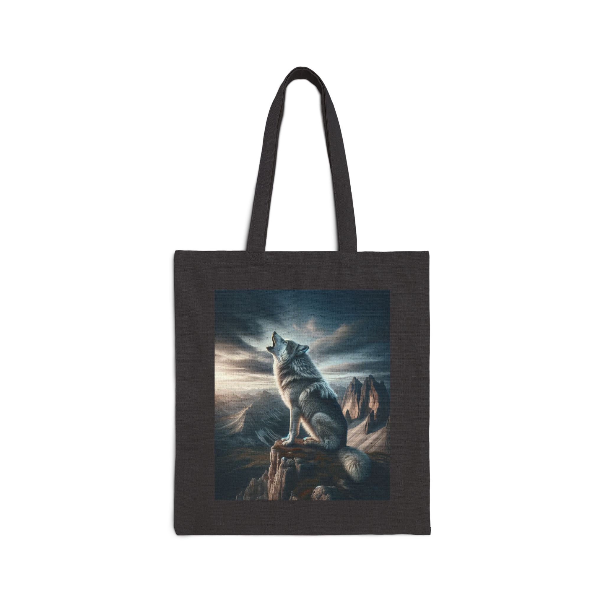 Wolf Howling - Cotton Canvas Tote Bag