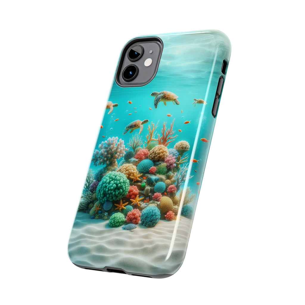 Phone Cases - Turtles on Coral Reef Design