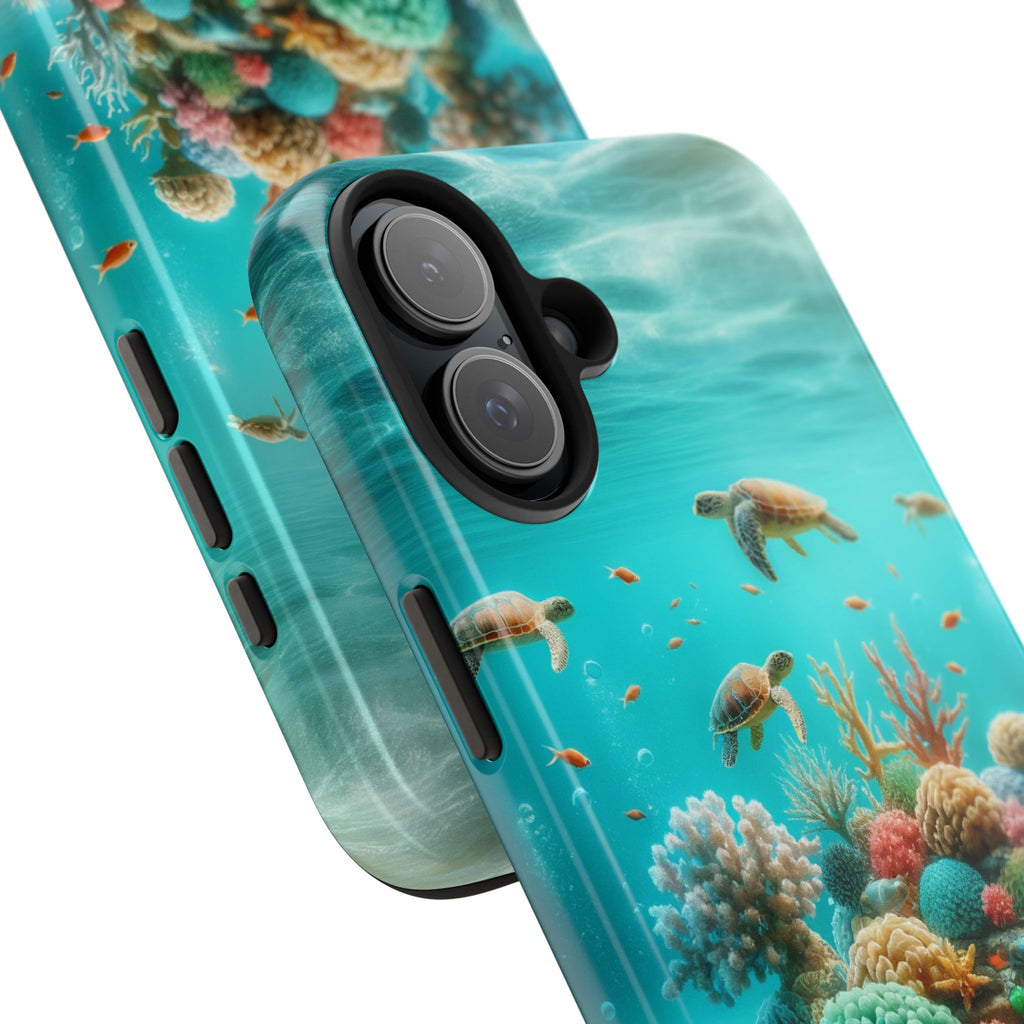 Phone Cases - Turtles on Coral Reef Design