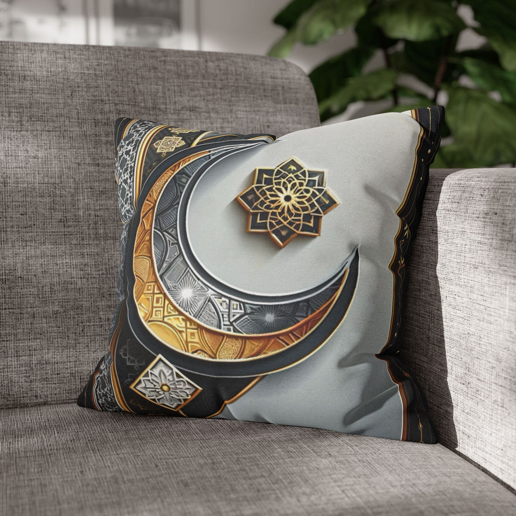 Islamic Art, moon and star  - Polyester Square Pillowcase