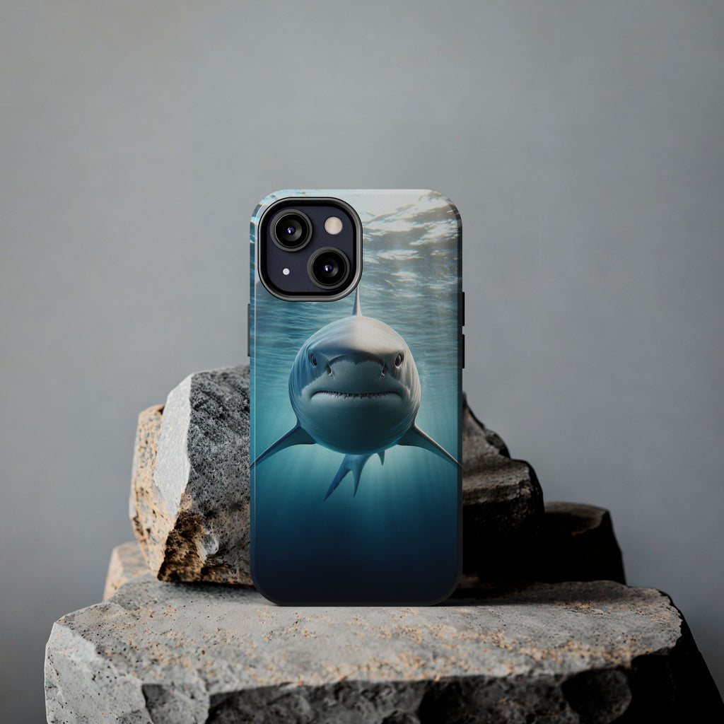 Curious shark - Tough Phone Case
