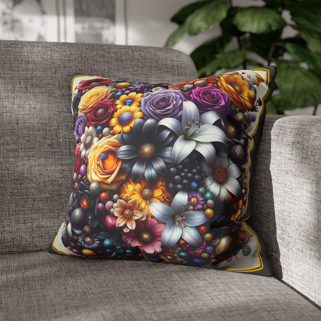 Colourful Bouquet (3) - Suede Square Pillowcase