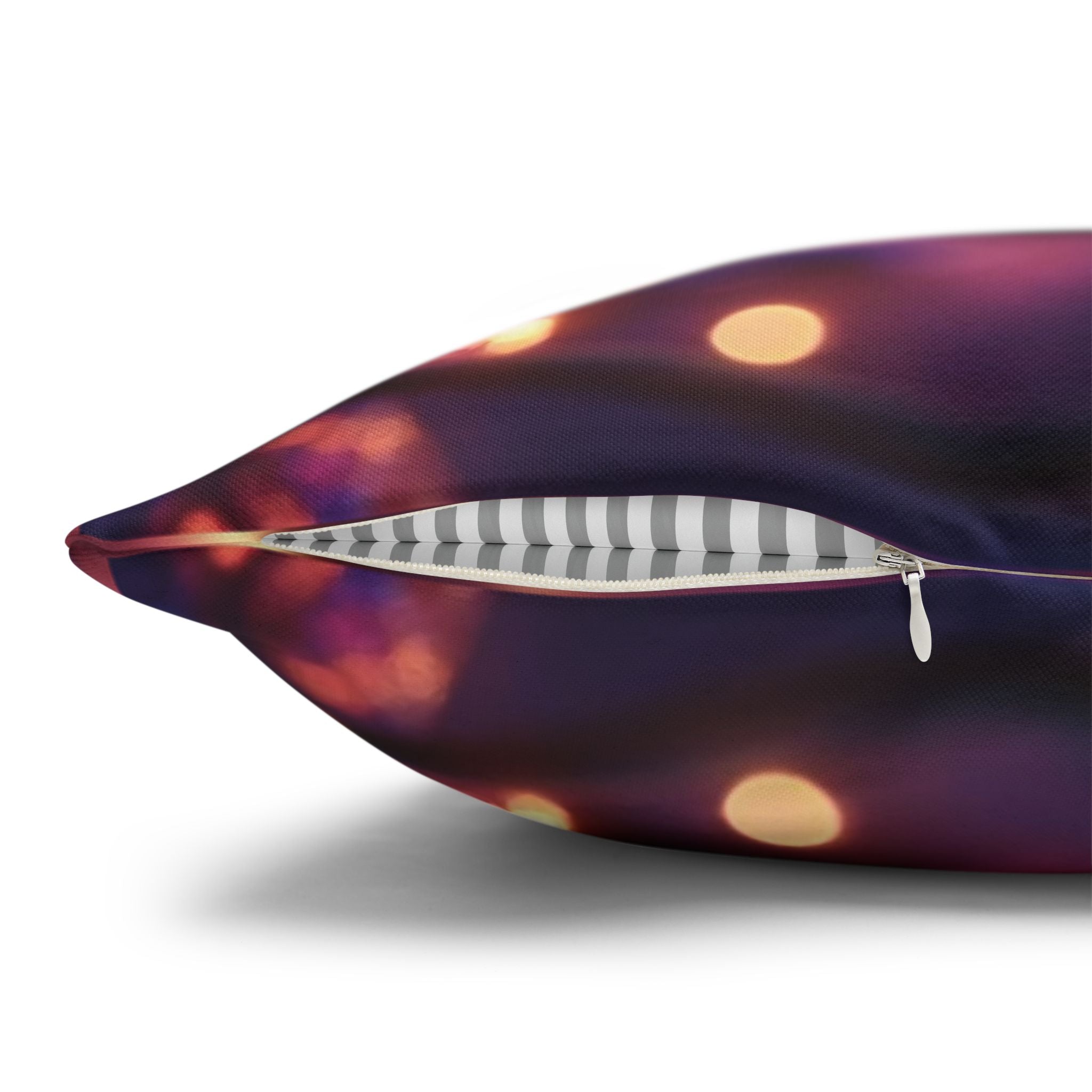 Purple diamond flowers (in sunset) - Polyester Square Pillowcase