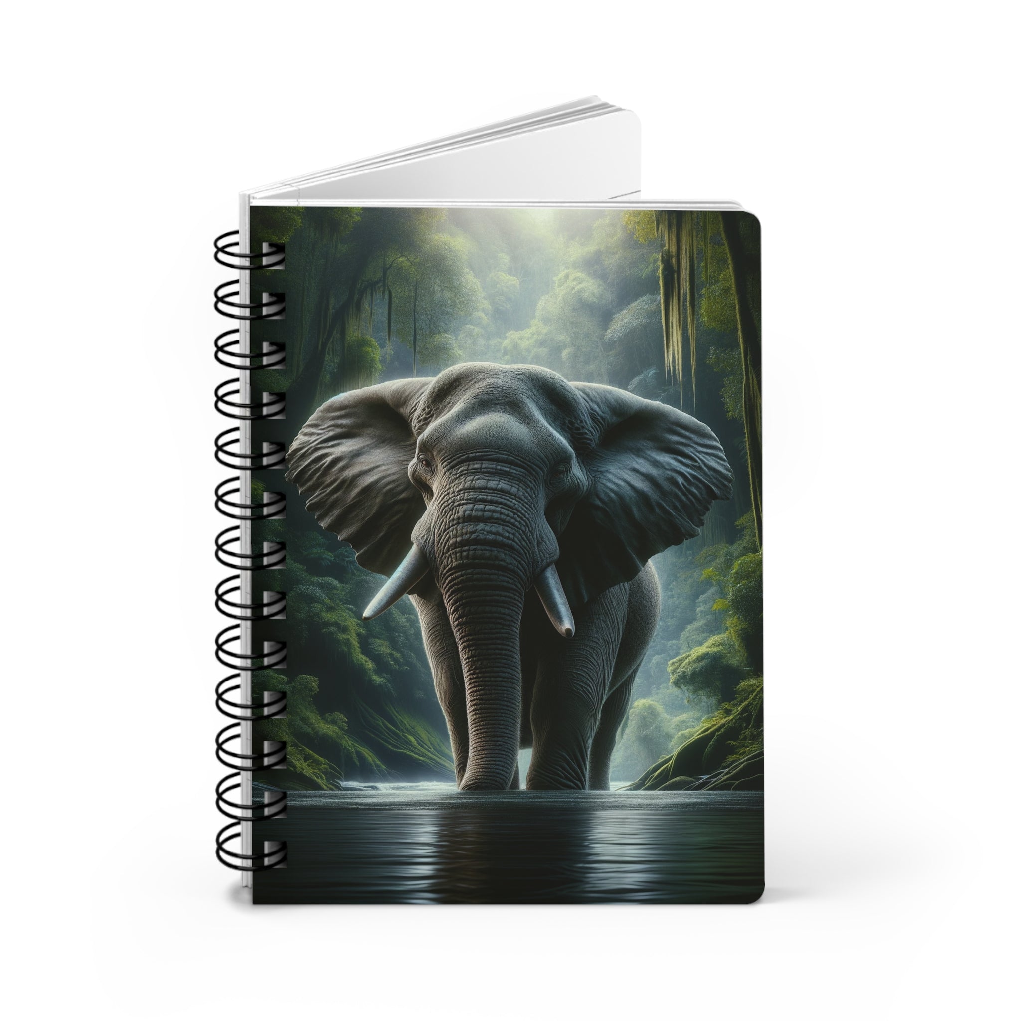 Elephant in the water - Spiral Notebook