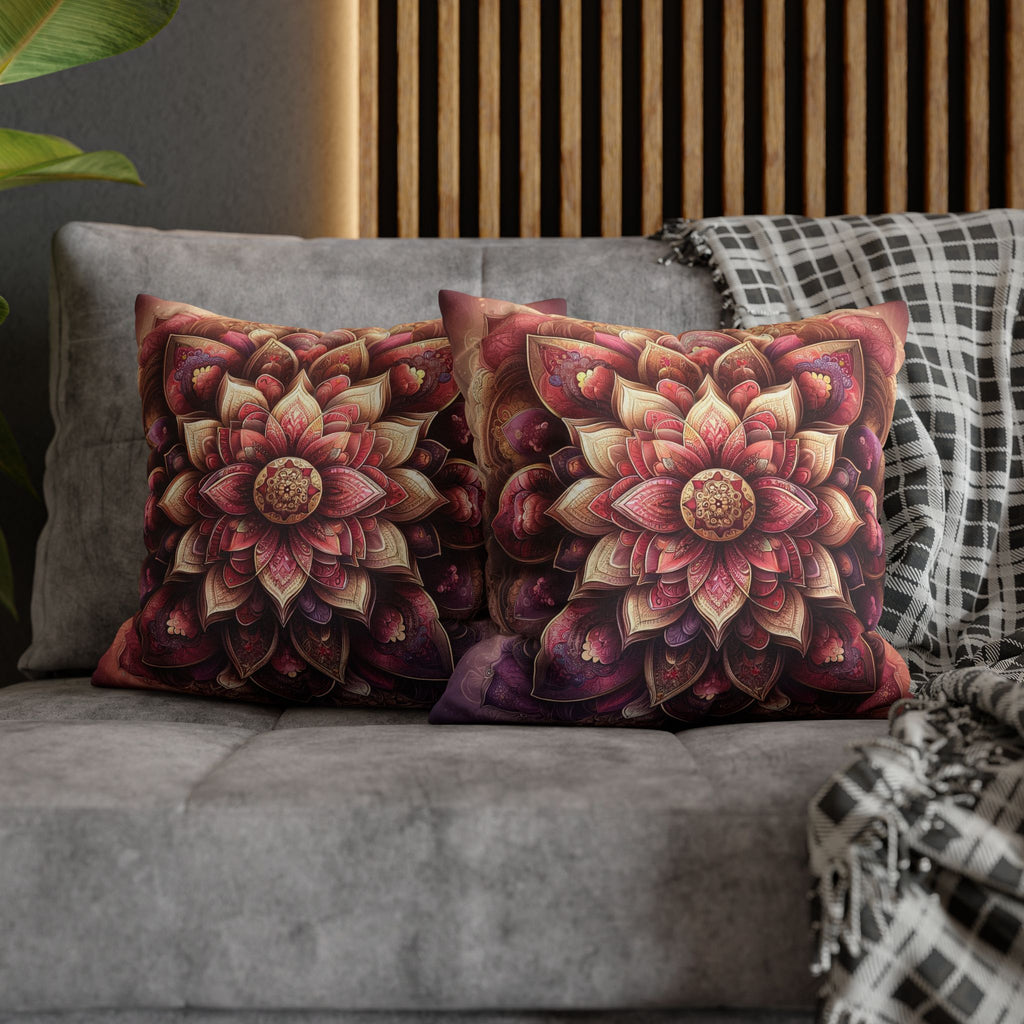 Mandala - Pink design - Spun Polyester Square Pillowcase