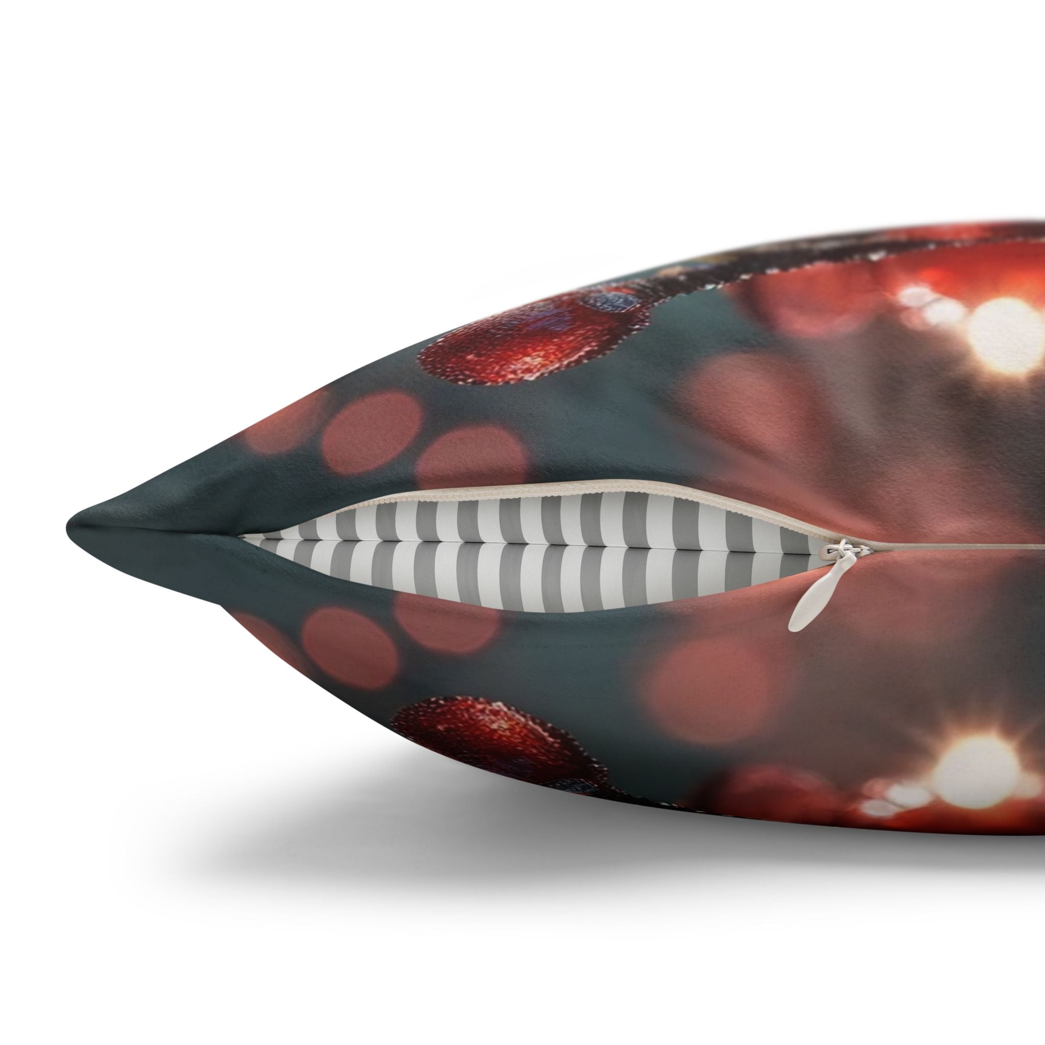 Red diamond flowers (at sunrise) - Suede Square Pillowcase