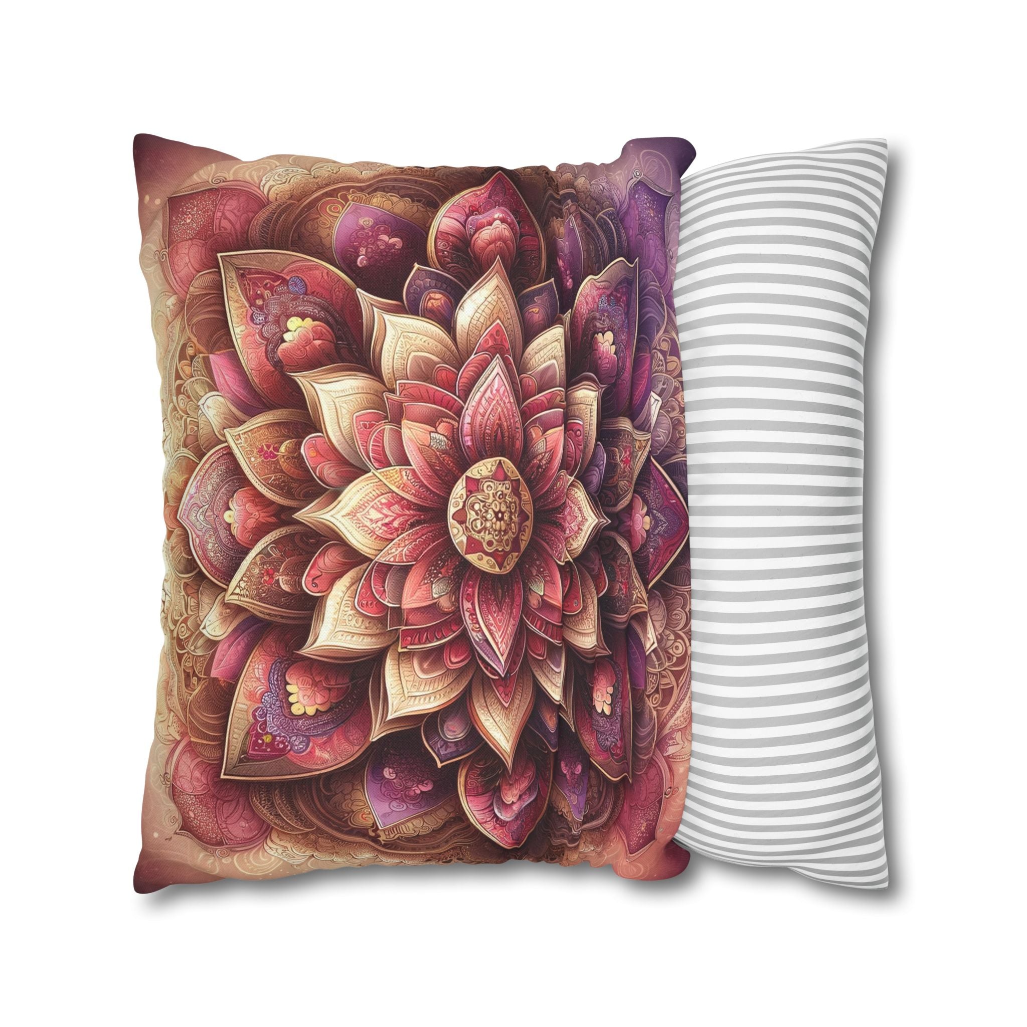 Mandala - Pink design - Spun Polyester Square Pillowcase