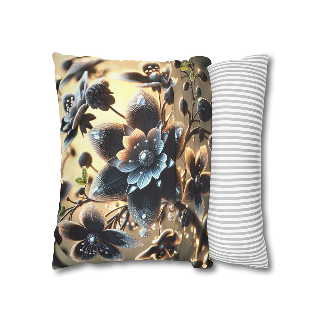 A large black flower - Suede Square Pillowcase