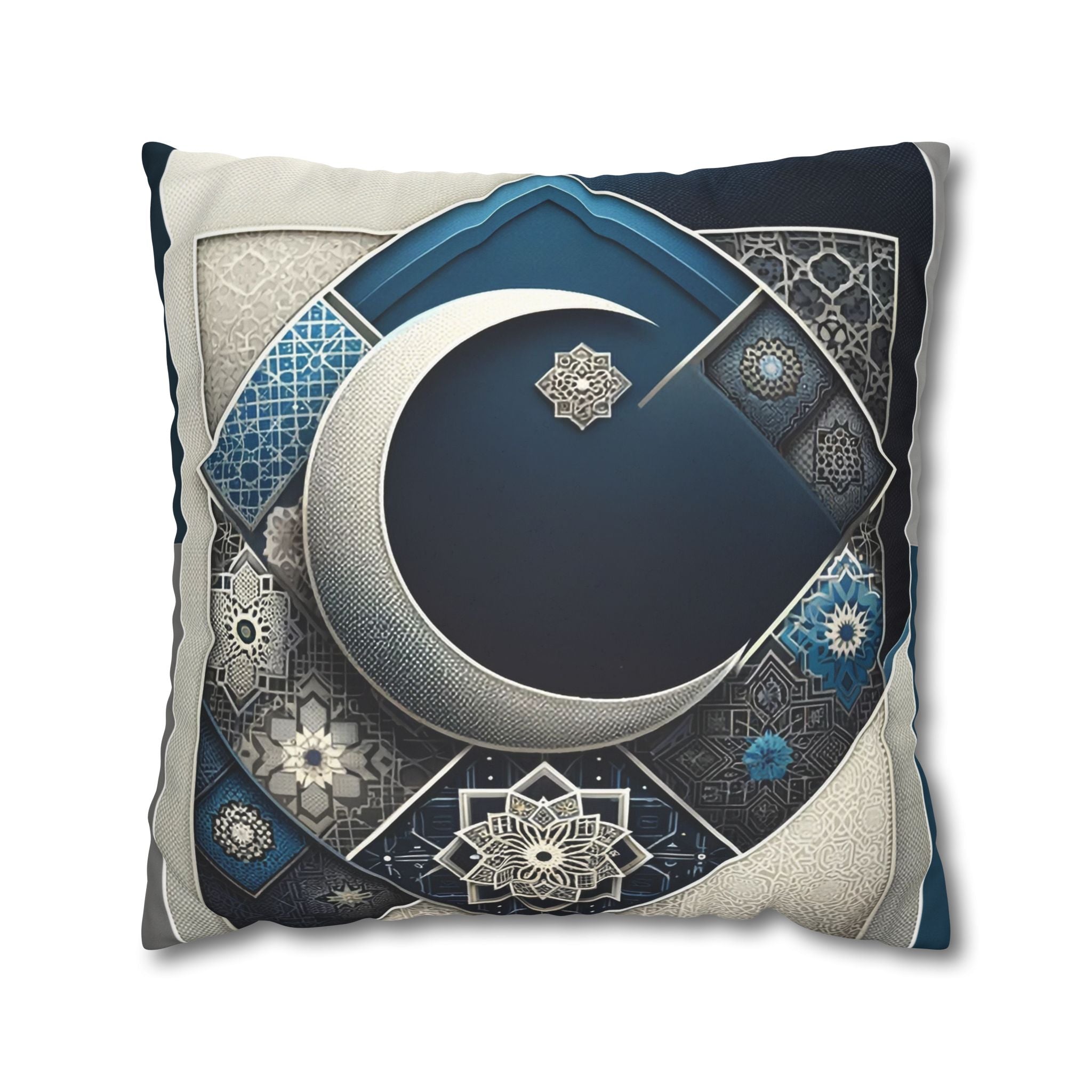 Islamic Art (blue and white) - Suede Square Pillowcase