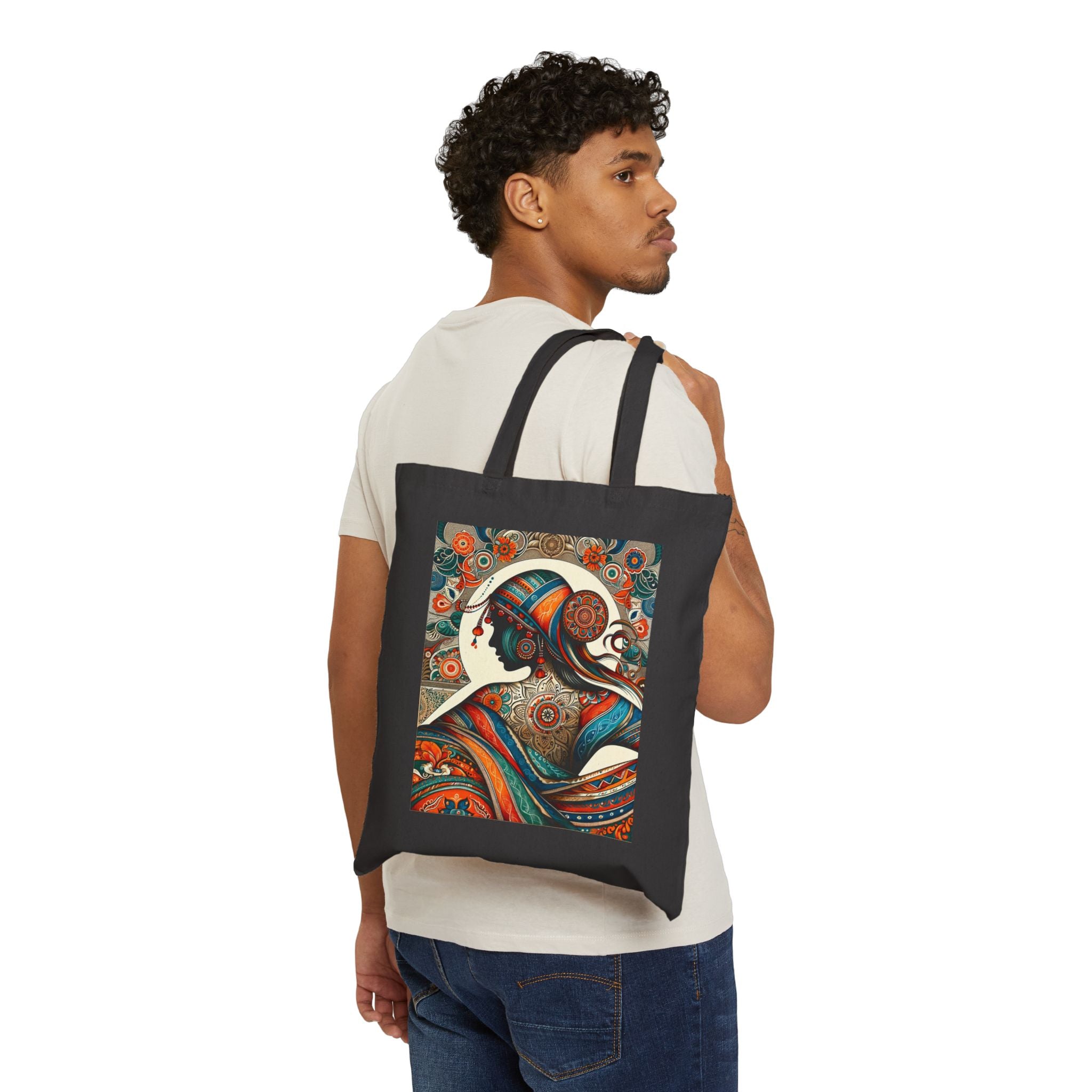 Artistic lady - Cotton Canvas Tote Bag