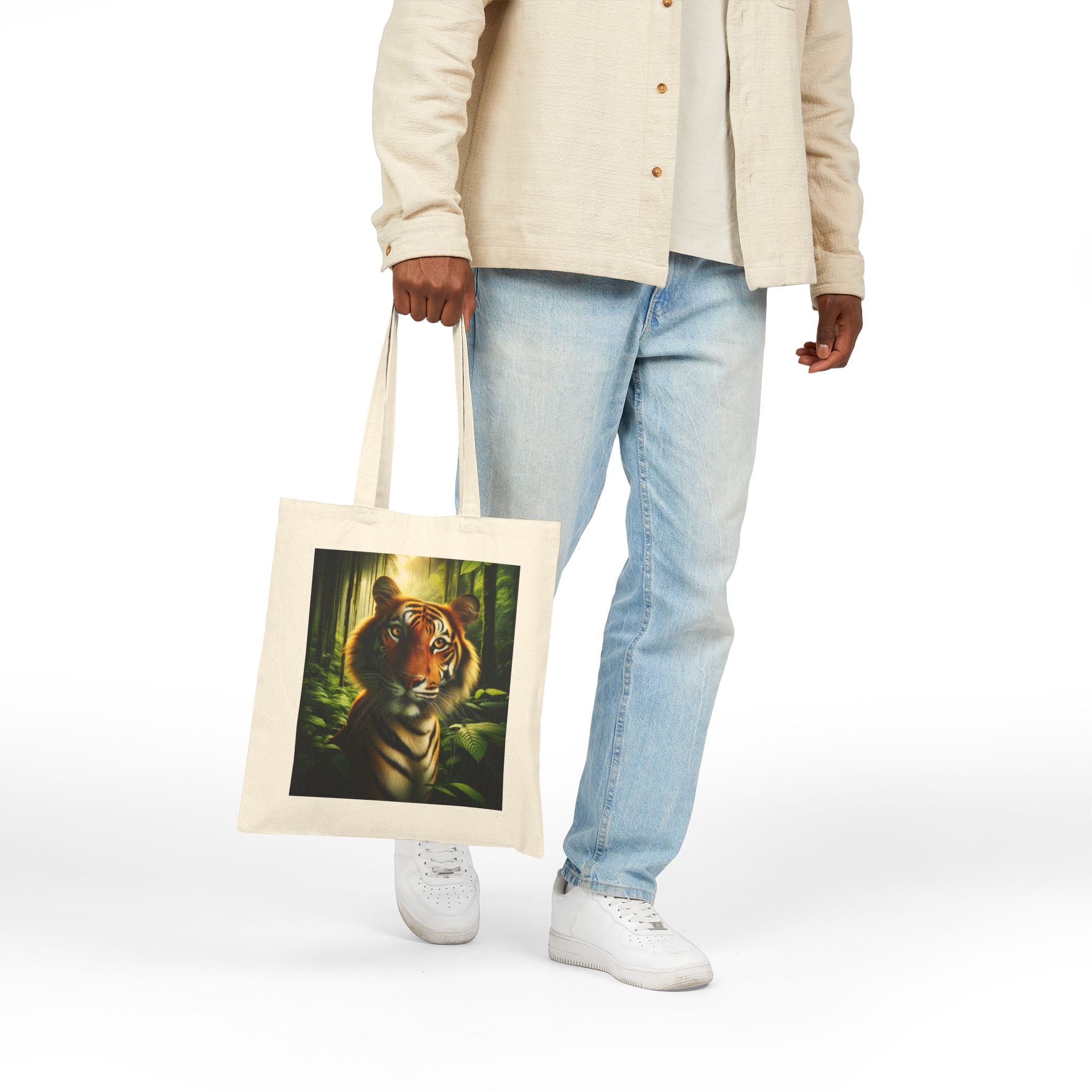 Wildlife Tiger - Cotton Canvas Tote Bag