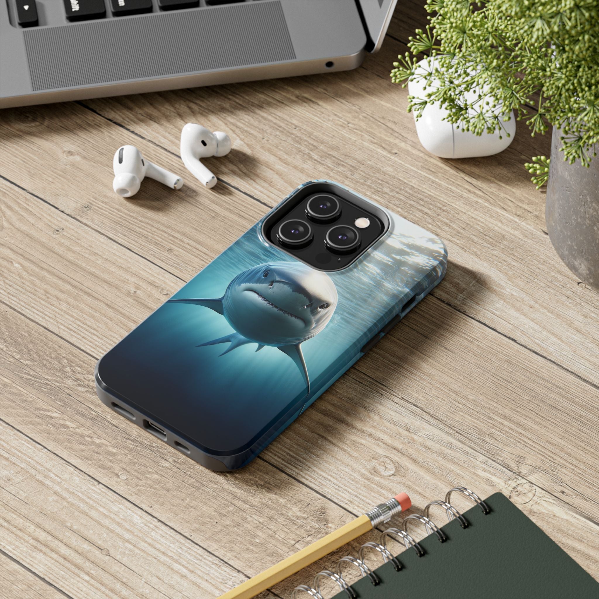 Curious shark - Tough Phone Case