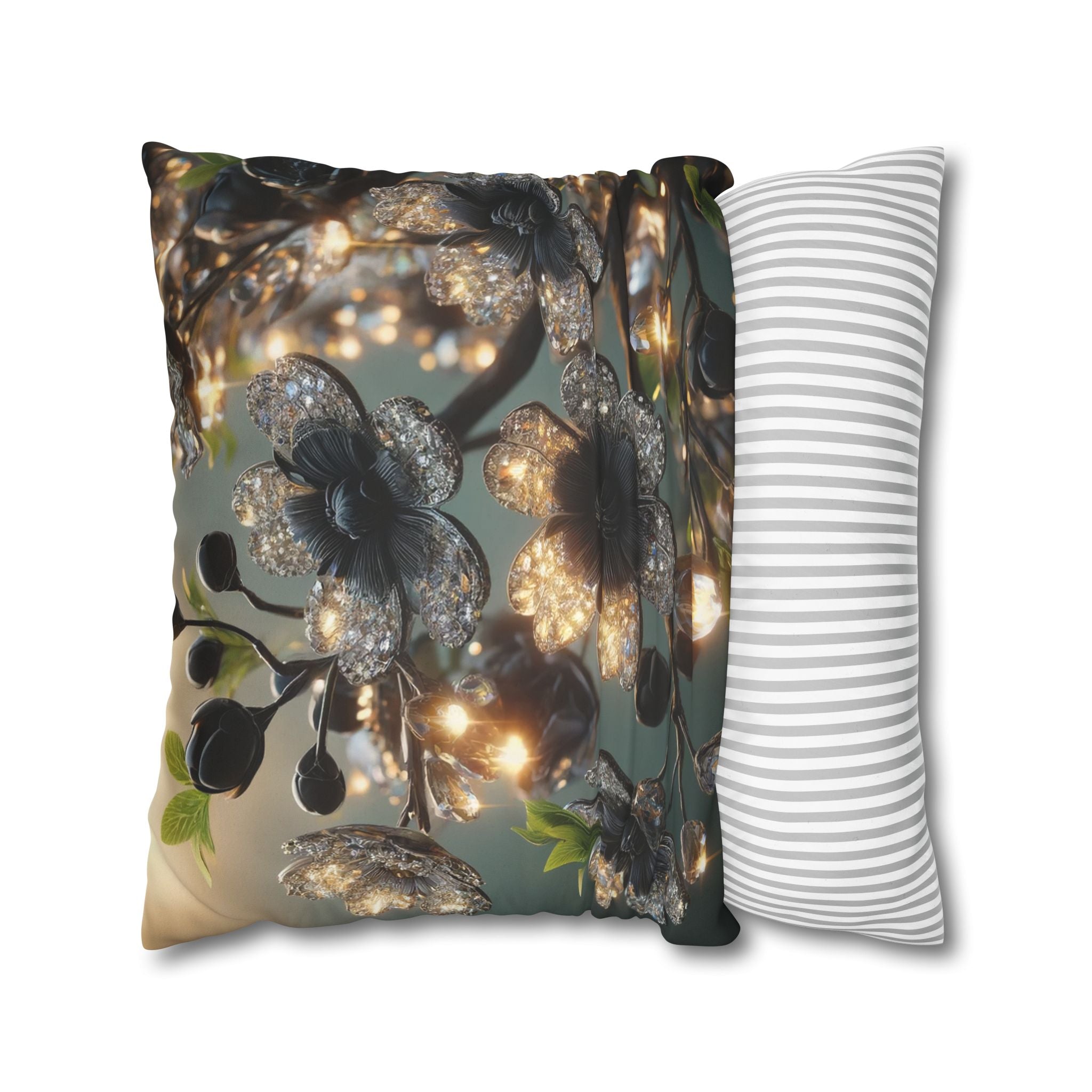 Shining diamond flowers - Suede Square Pillowcase