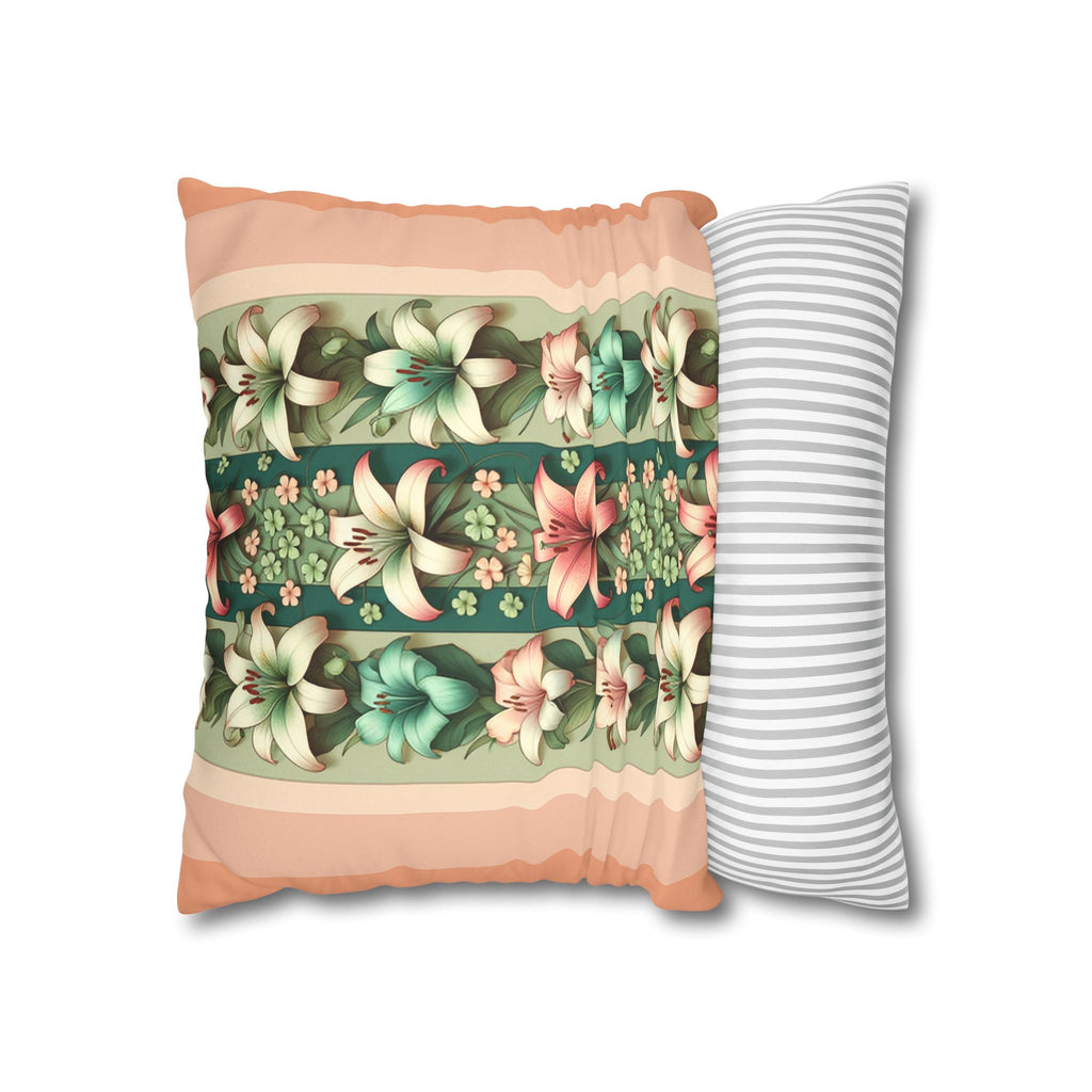 Pastel coloured Lilies - Suede Square Pillowcase