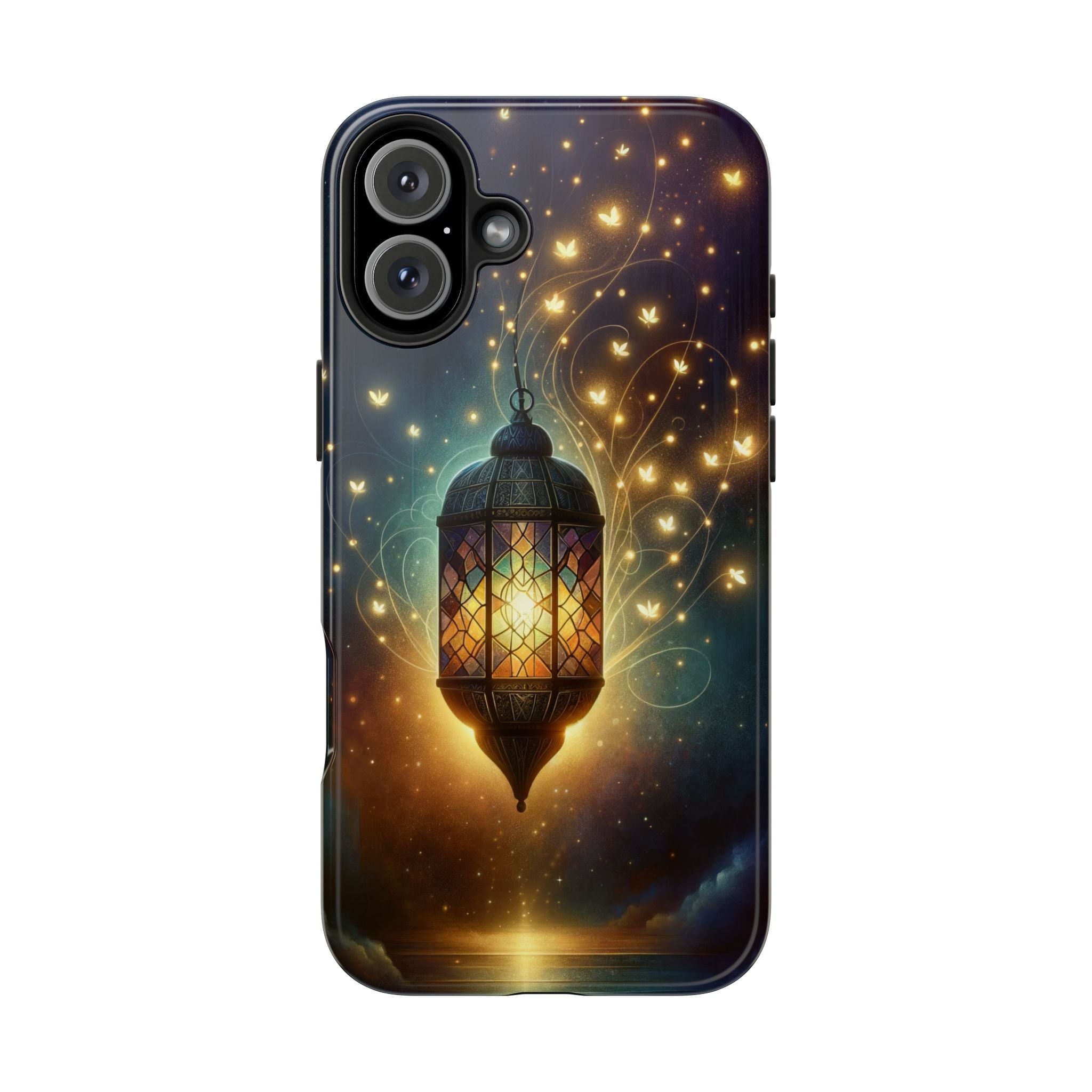 Fireflies around lamp - Tough Phone Case
