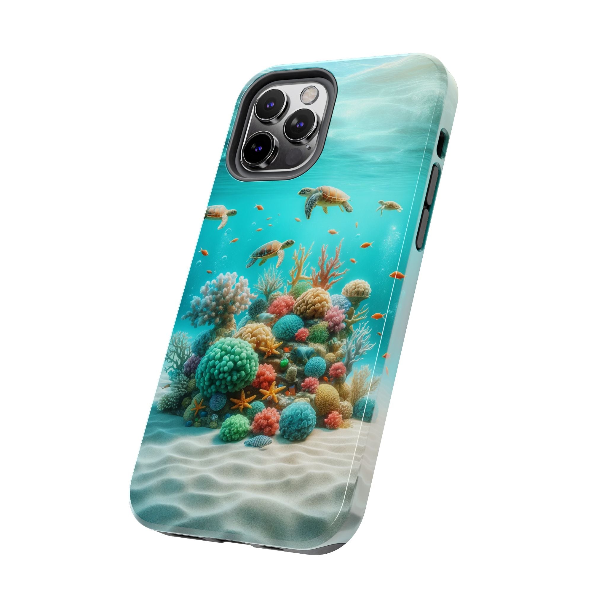 Phone Cases - Turtles on Coral Reef Design