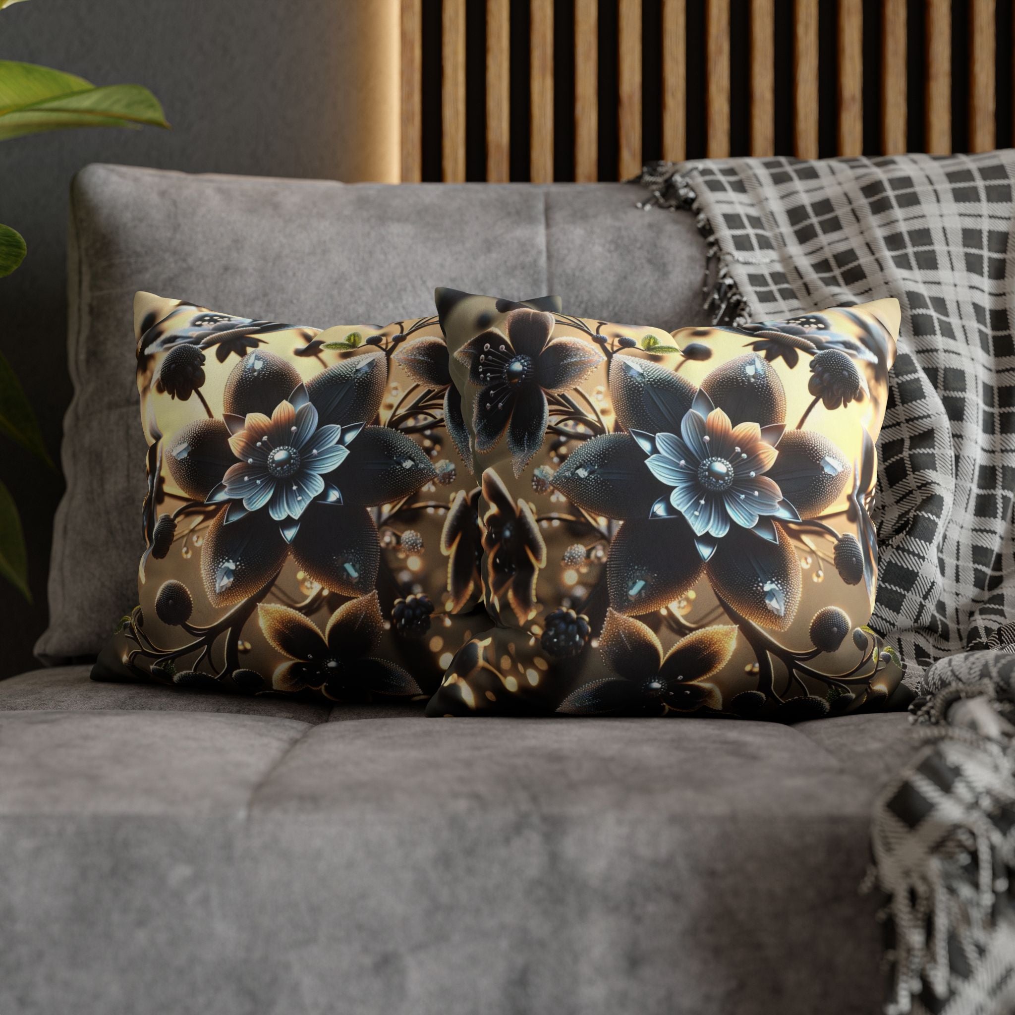 A large black flower - Suede Square Pillowcase