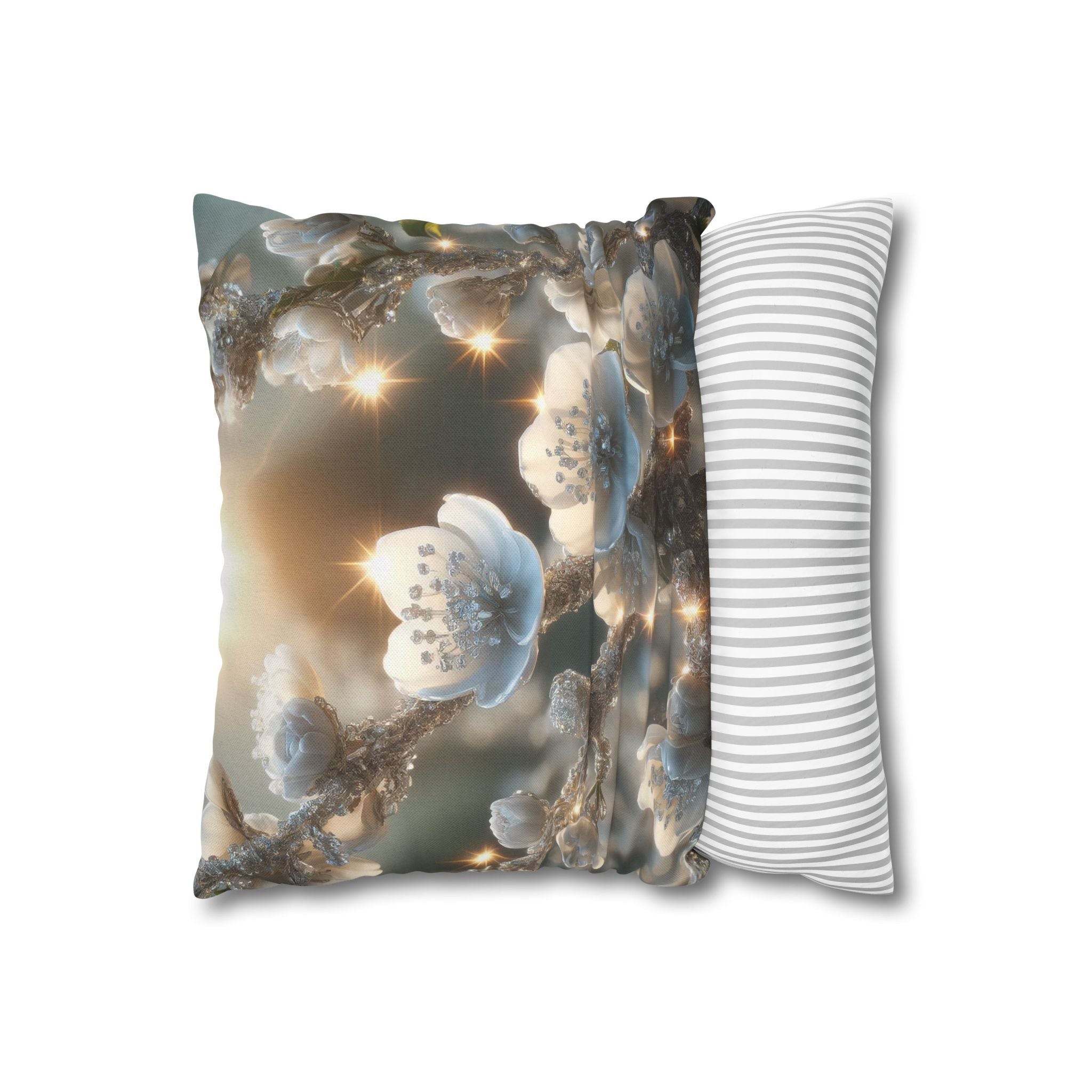 Small white flowers - Polyester Square Pillowcase