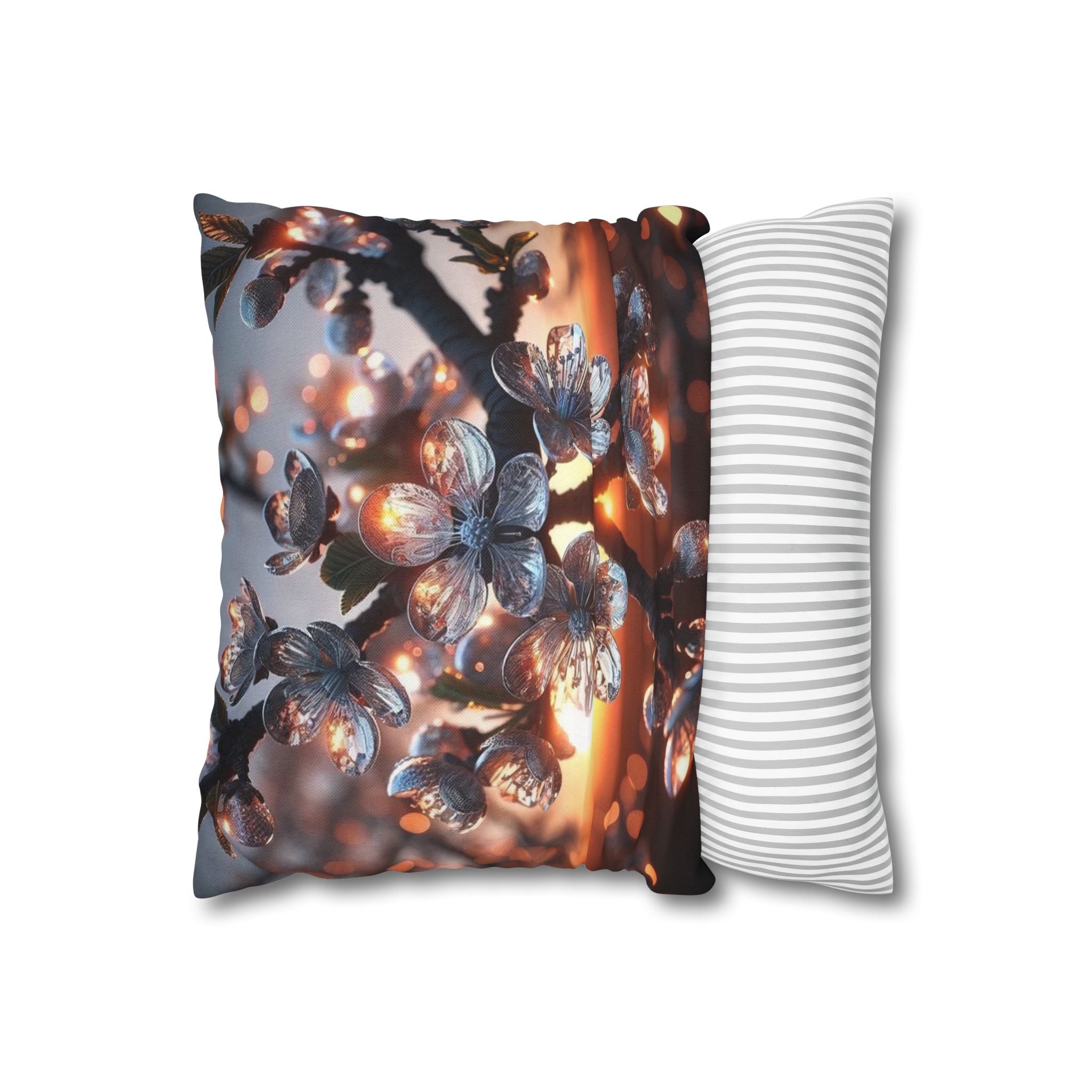 A branch full of white flowers - Polyester Square Pillowcase