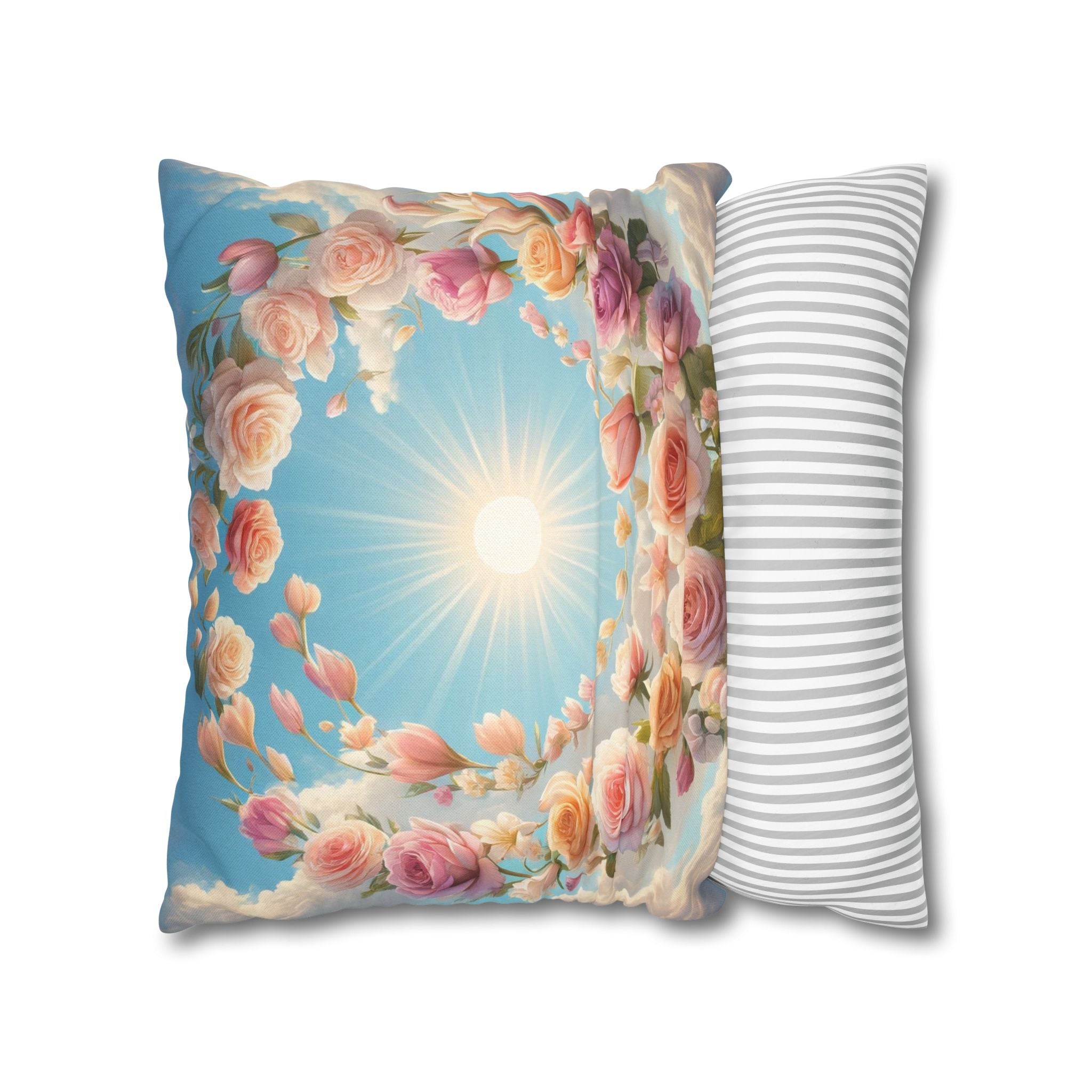 Roses in a circle - Polyester Square Pillowcase