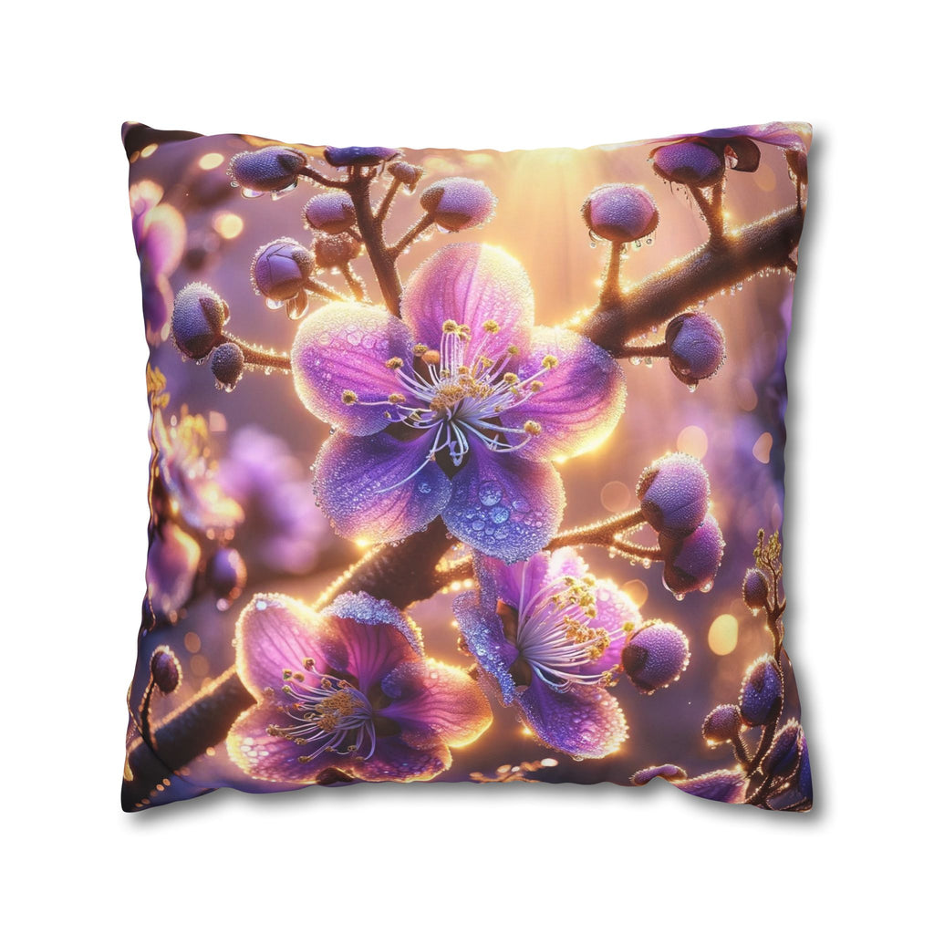 Lavender coloured flowers - Suede Square Pillowcase
