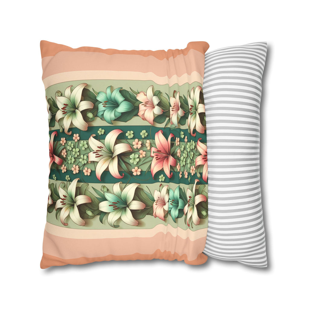 Pastel coloured Lilies - Suede Square Pillowcase