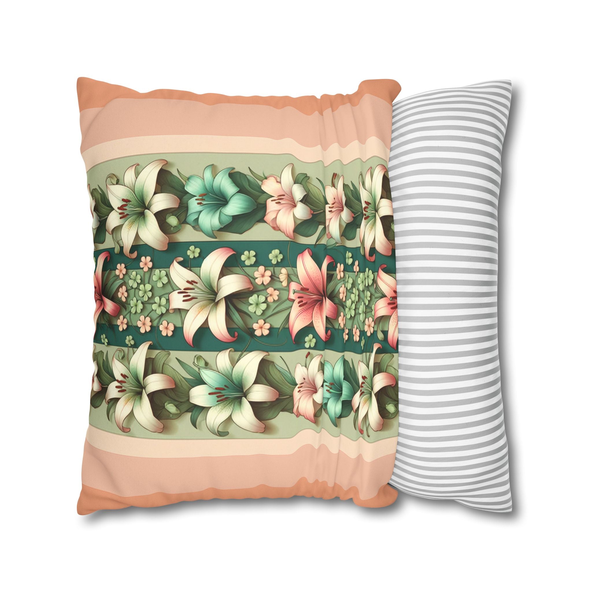 Pastel coloured Lilies - Suede Square Pillowcase