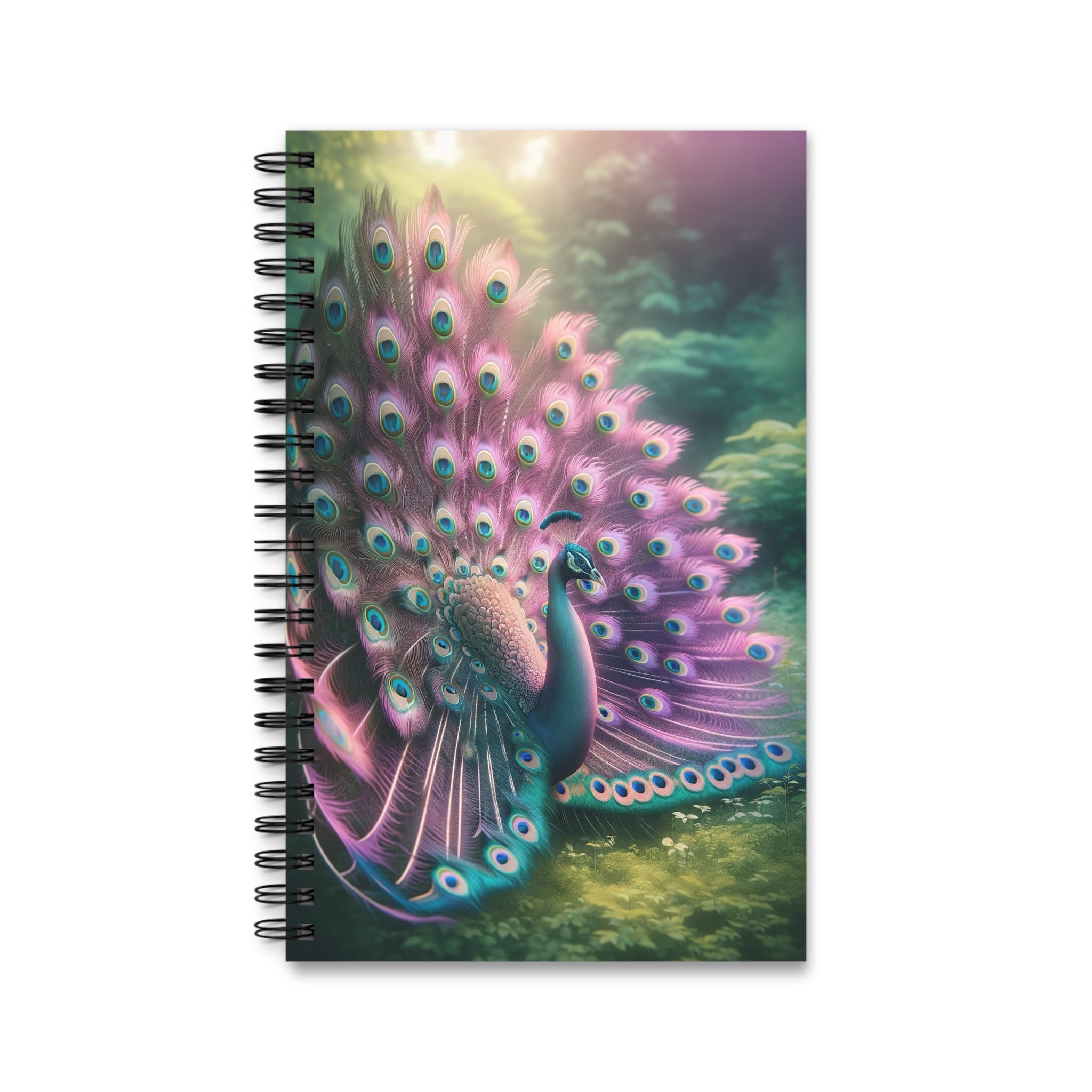 Vibrant Pink-coloured Peacock - Spiral Journal