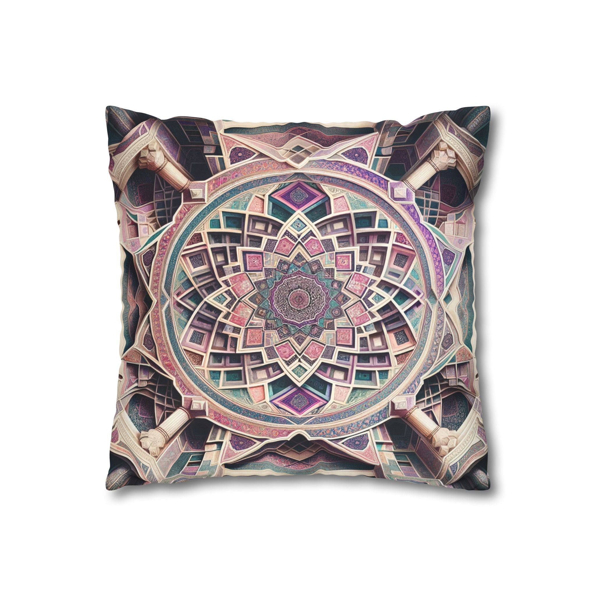 Persian Art (purple-grey) - Suede Square Pillowcase