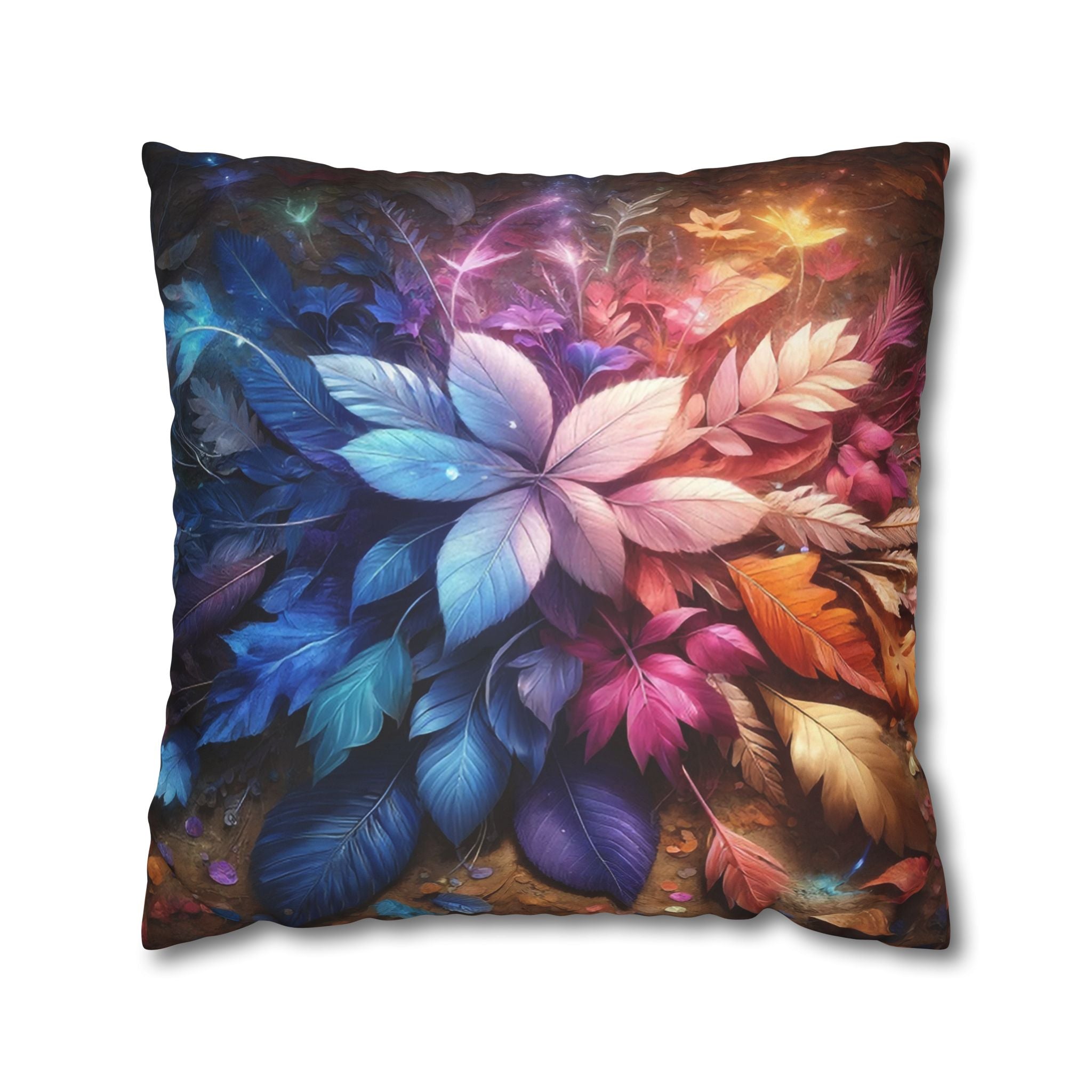 Magical leaves, pastel coloured - Suede Square Pillowcase