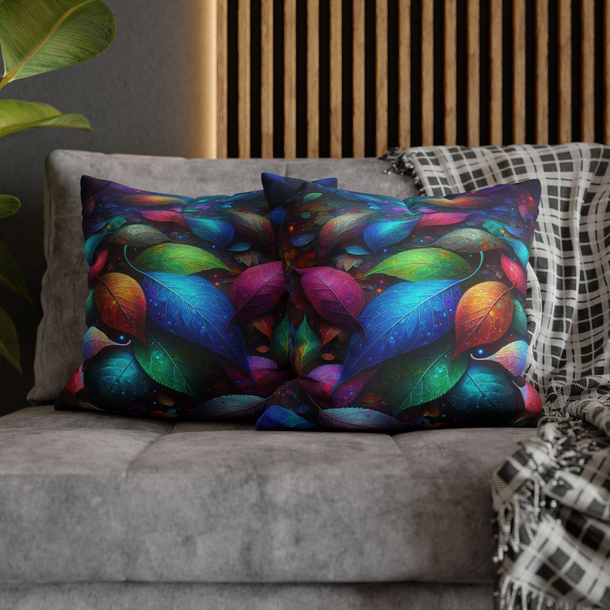 Magical, fantasy Leaves  - Polyester Square Pillowcase