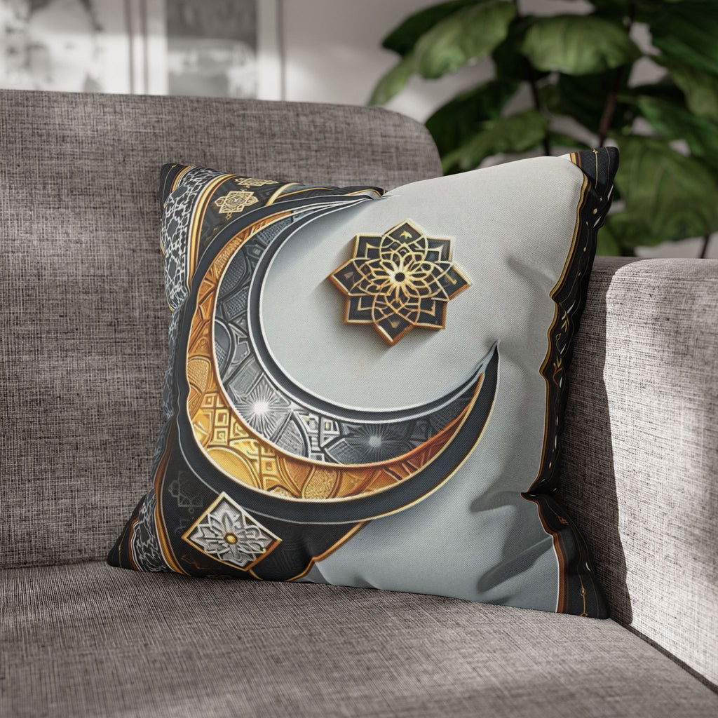 Islamic Art, moon and star  - Polyester Square Pillowcase