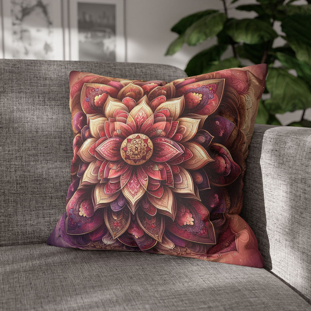 Mandala - Pink design - Spun Polyester Square Pillowcase