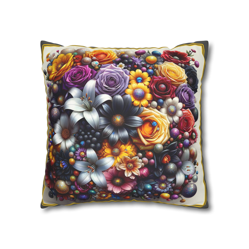 Colourful Bouquet (3) - Suede Square Pillowcase