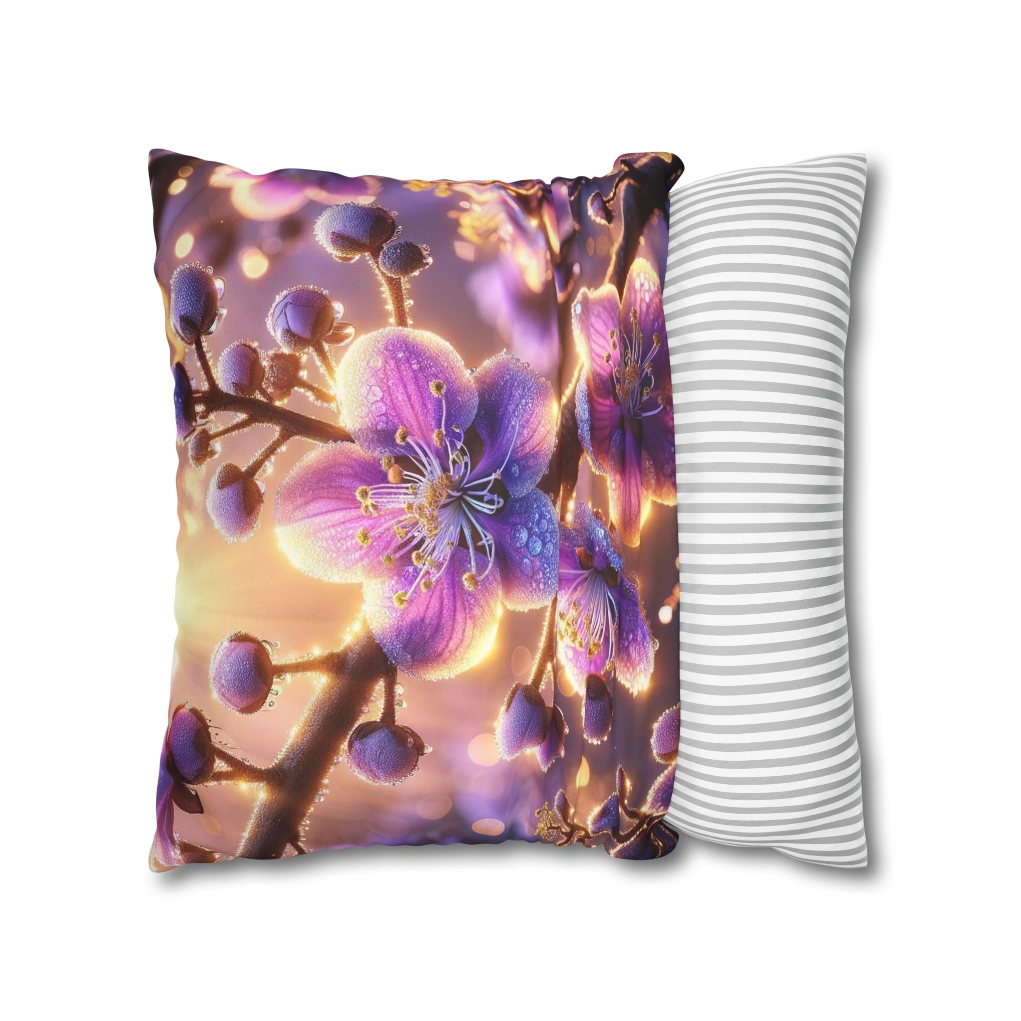 Lavender coloured flowers - Suede Square Pillowcase