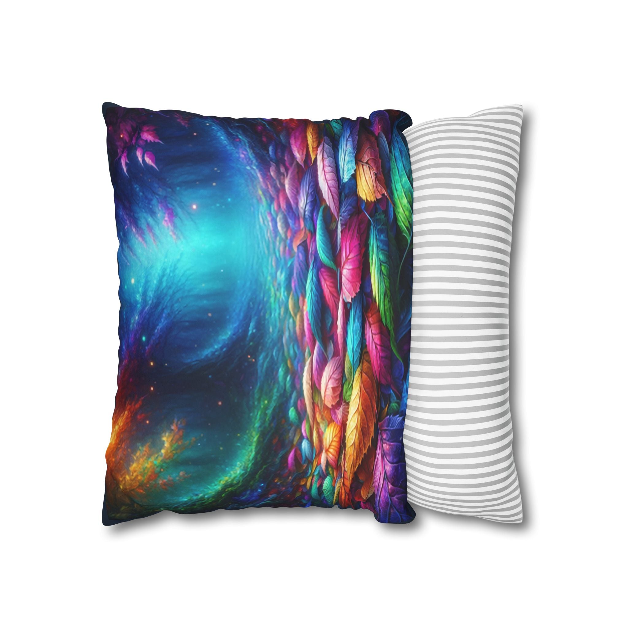 Magical leaves (blue light) - Suede Square Pillowcase